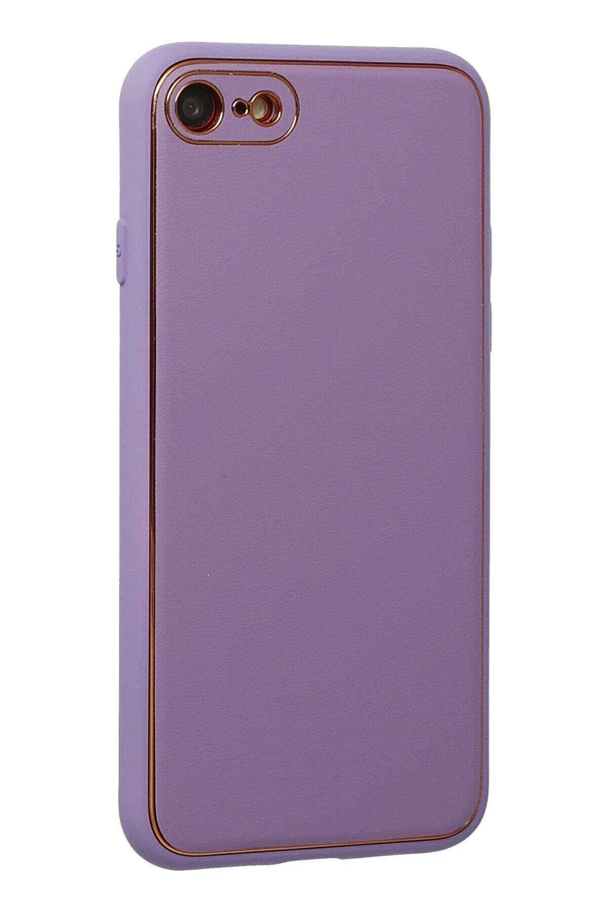 İphone 7 Kılıf Coco Deri̇ Si̇li̇kon Kapak - Li̇la - Dropx6819-7417