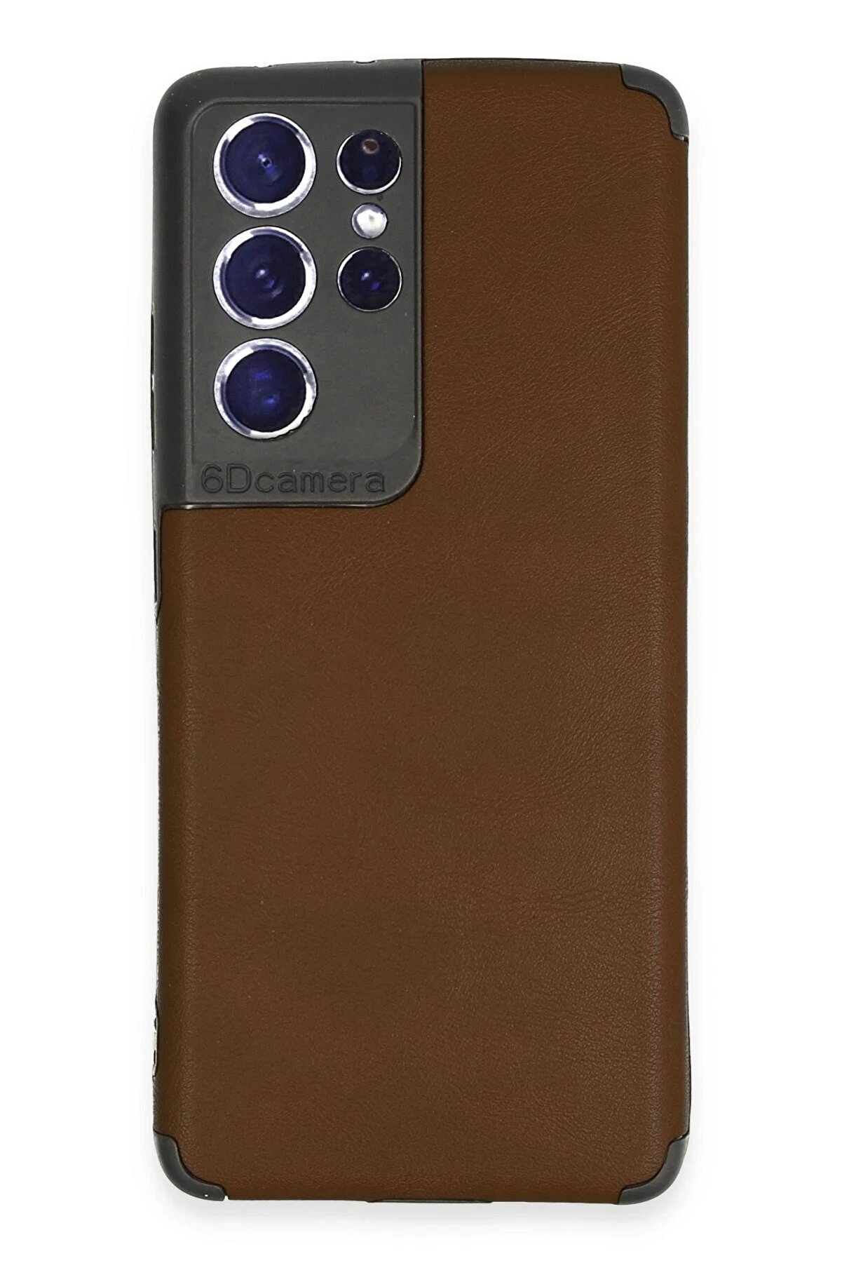 CepteToptan Samsung Galaxy S21 Ultra Kılıf Loop Deri Silikon - Kahverengi - DROPX5562-4785