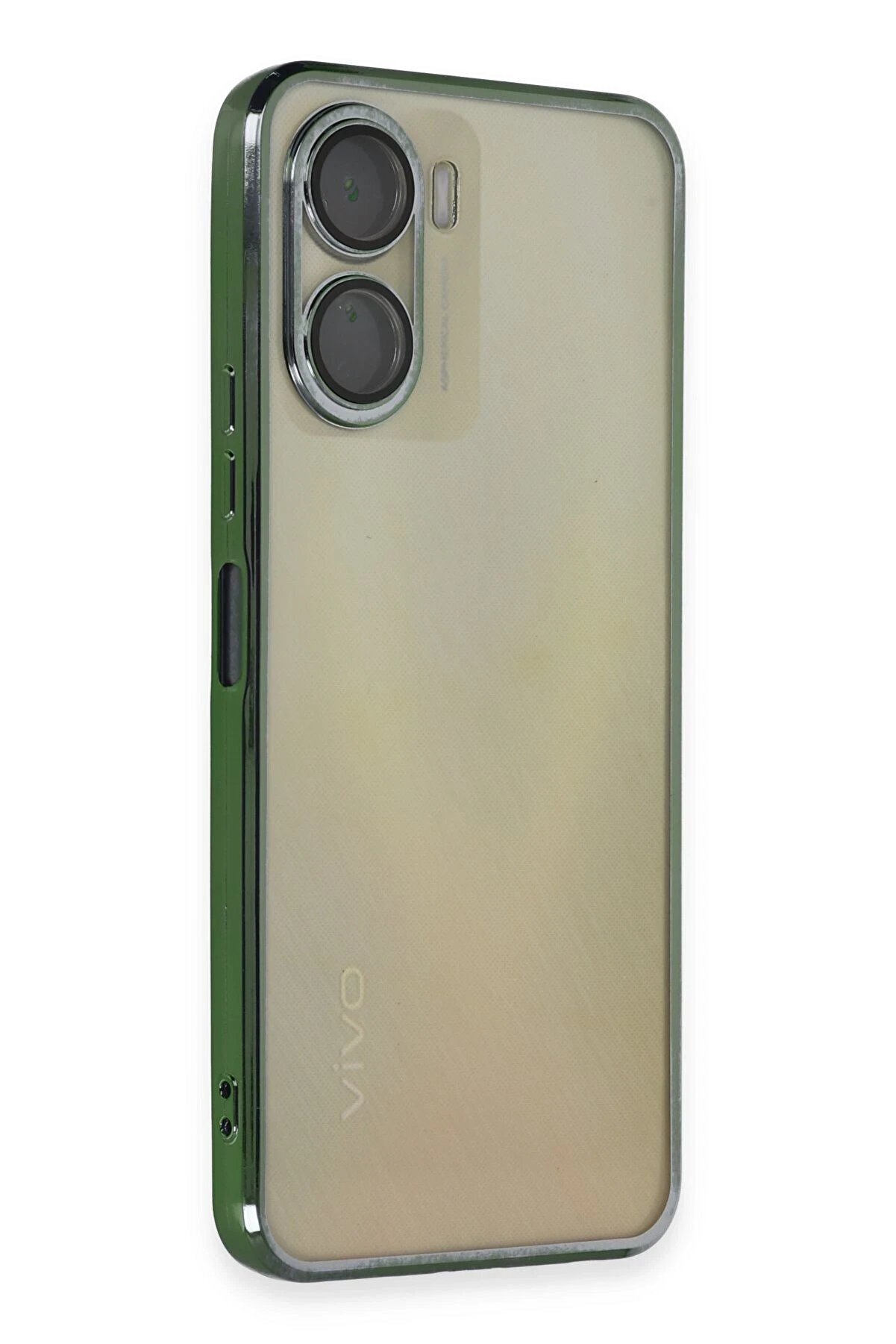 CepteToptan Vivo Y16 Kılıf Lensli Silikon - Yeşil - DROPX3958-8568