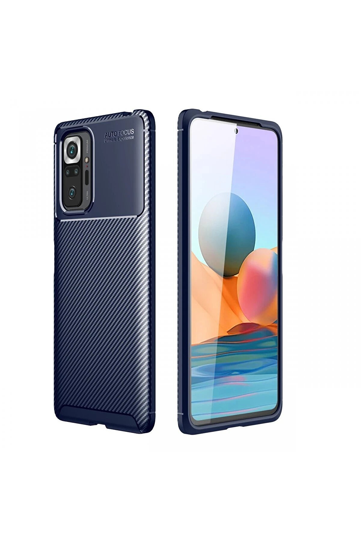 CepteToptan Xiaomi Redmi Note 10 Pro Kılıf Auto Focus Karbon Kapak - Lacivert - DROPX1628-1022