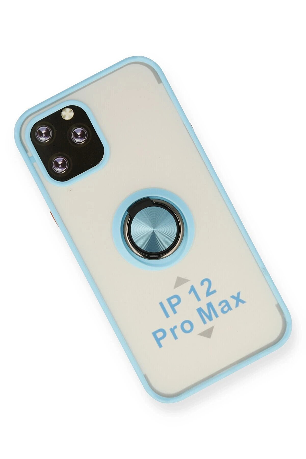 İphone 12 Pro Kılıf Montreal Yüzüklü Si̇li̇kon Kapak - Buz Mavi̇ - Dropx6008-4691