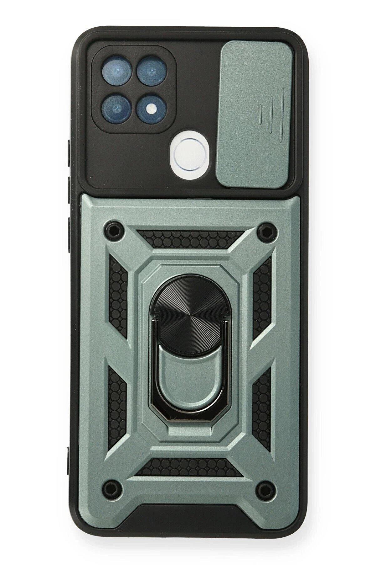 CepteToptan Oppo A15 Kılıf Pars Lens Y&uuml;z&uuml;kl&uuml; Silikon - Yeşil - DROPX1504-4611