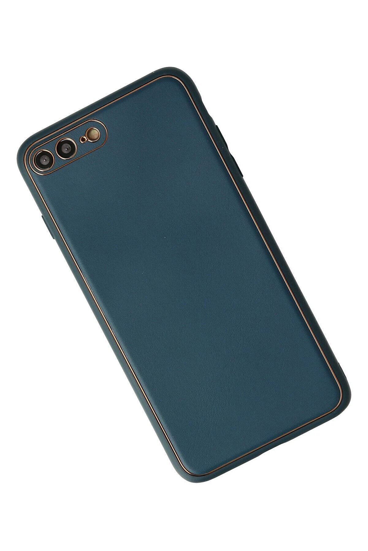 İphone 7 Plus Kılıf Coco Deri̇ Si̇li̇kon Kapak - Mavi̇ - Dropx8703-9367