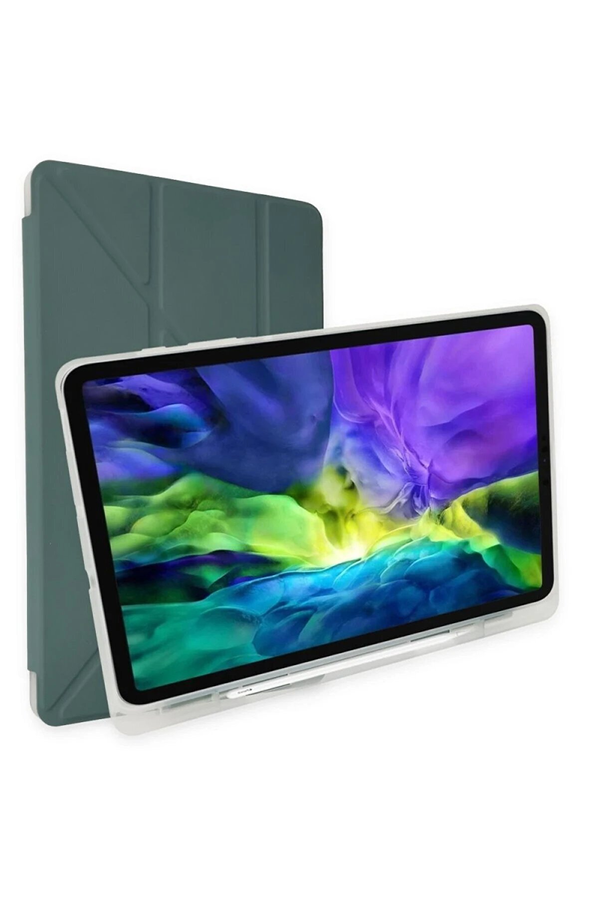 CepteToptan Xiaomi Redmi Pad Kılıf Kalemlikli Mars Tablet Kılıfı - Koyu Yeşil - DROPX7416-3078