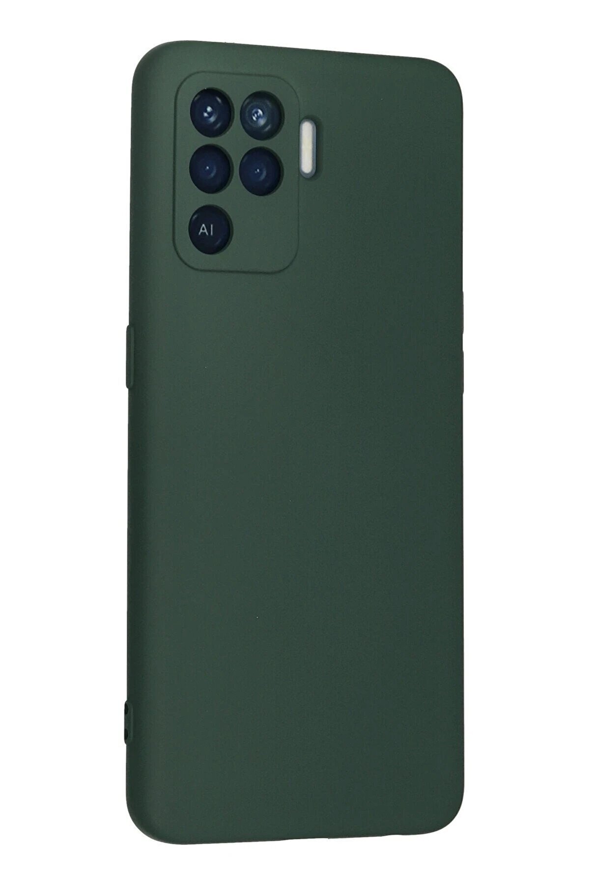 Oppo Reno 5 Li̇te Kılıf Nano İçi̇ Kadi̇fe Si̇li̇kon - Koyu Yeşi̇l - Dropx4025-1884