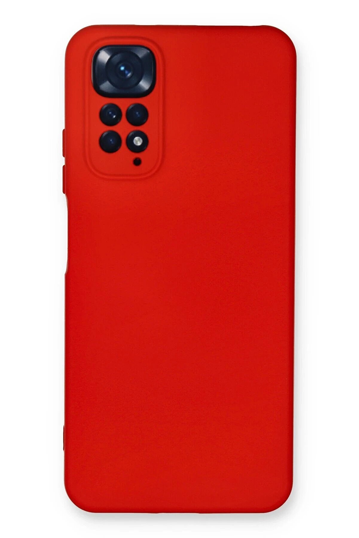 CepteToptan Xiaomi Redmi Note 11 Kılıf Nano i&ccedil;i Kadife Silikon - Kırmızı - DROPX6889-9732