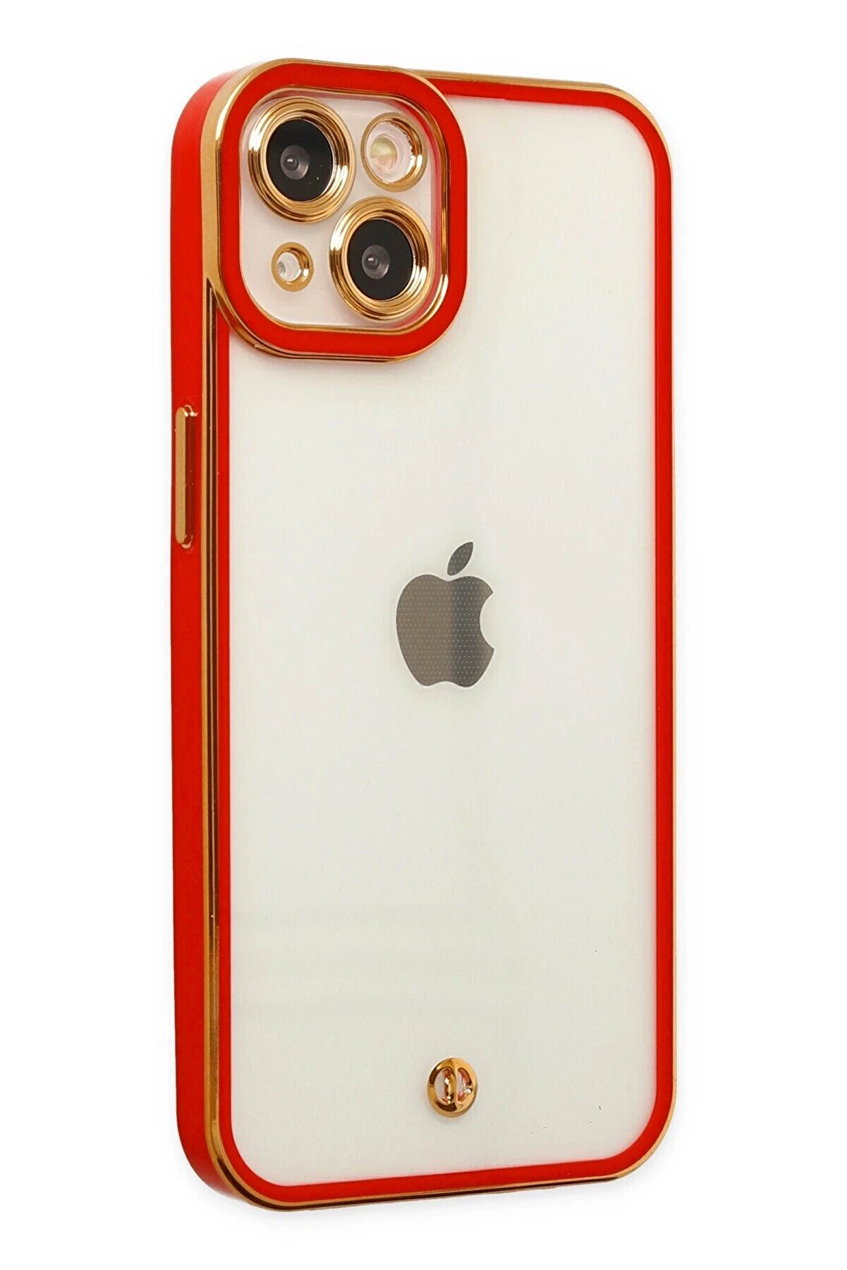 CepteToptan iPhone 14 Plus Kılıf Liva Lens Silikon - Kırmızı - DROPX6444-5641