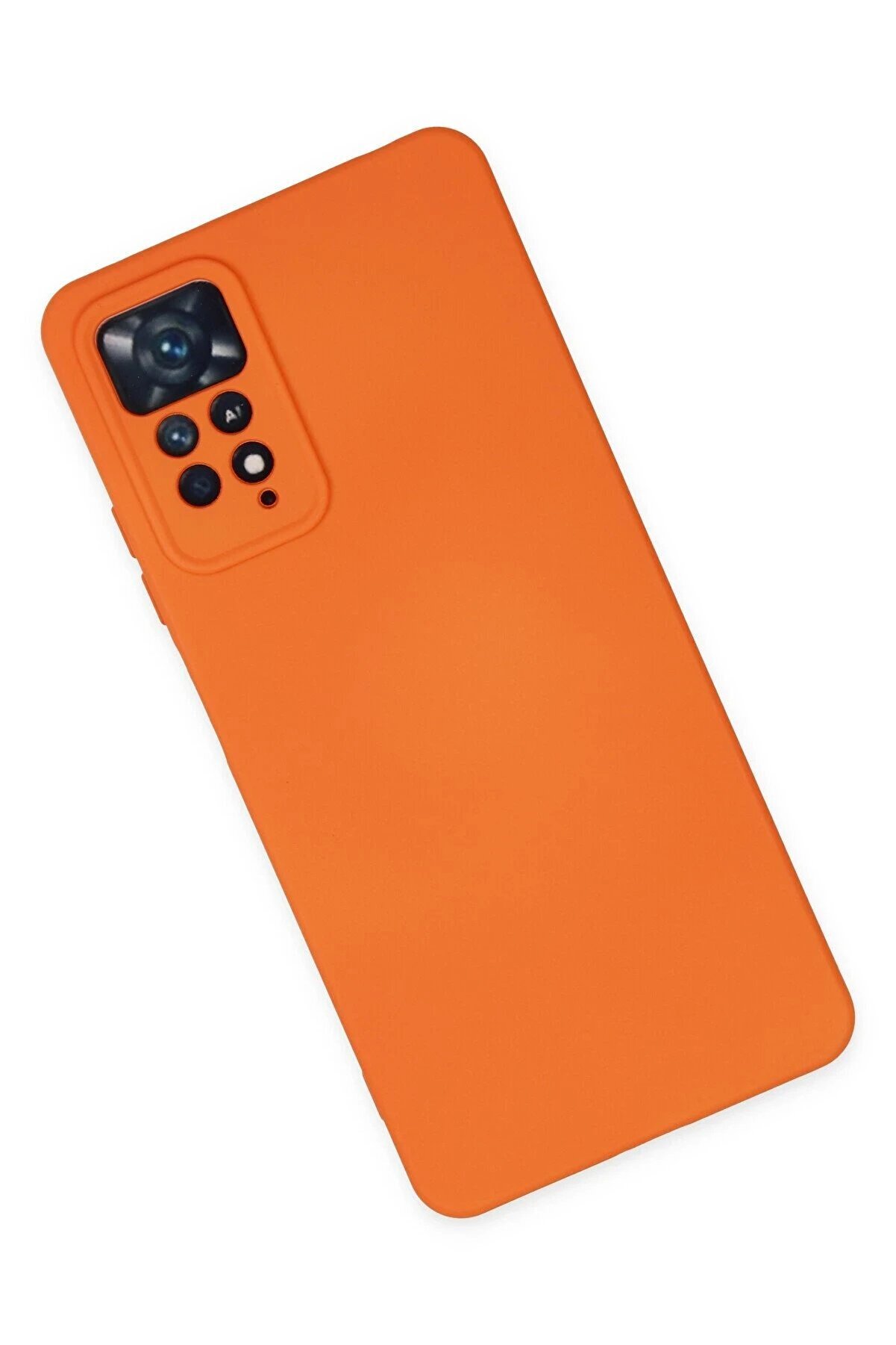 Xi̇aomi̇ Redmi̇ Note 11 Pro Kılıf Nano İçi̇ Kadi̇fe Si̇li̇kon - Turuncu - Dropx4130-2310