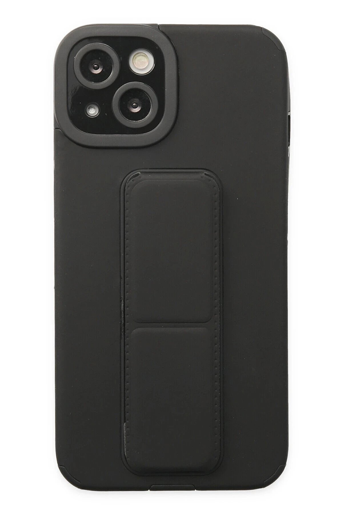 CepteToptan iPhone 14 Plus Kılıf Mega Standlı Silikon - Siyah - DROPX8518-8218