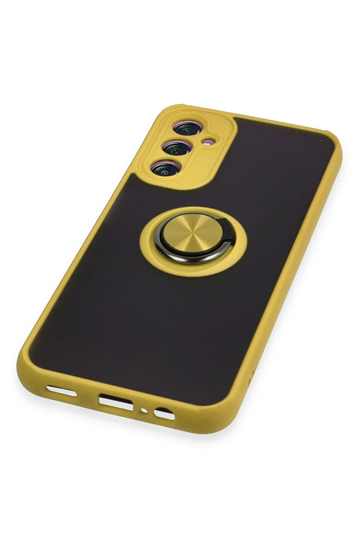 Samsung Galaxy A14 4G Kılıf Montreal Yüzüklü Si̇li̇kon Kapak - Sarı - Dropx7947-1226