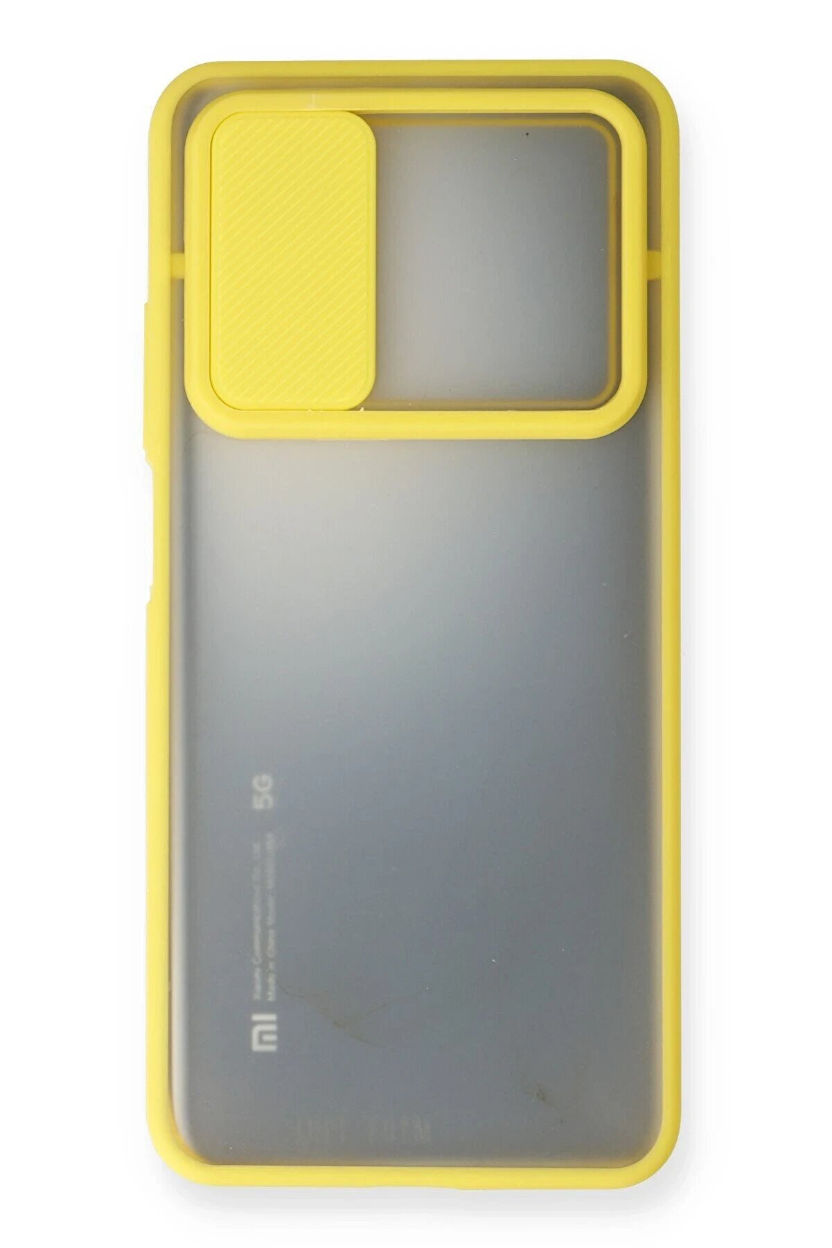 Xi̇aomi̇ Mi̇ 10T Kılıf Palm Buzlu Kamera Sürgülü Si̇li̇kon - Sarı - Dropx5863-1136