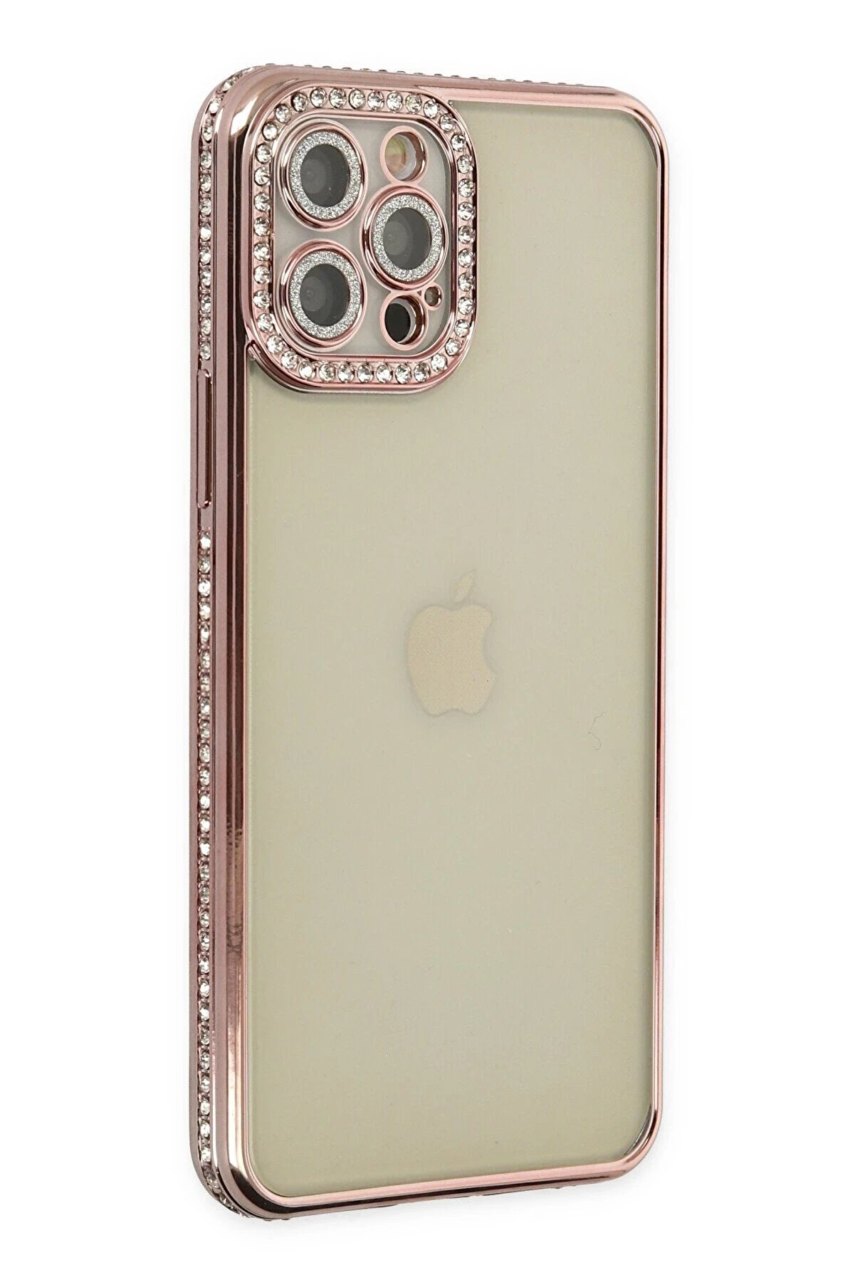 CepteToptan iPhone 12 Pro Kılıf Joke Taşlı Silikon - Pembe - DROPX7714-2390