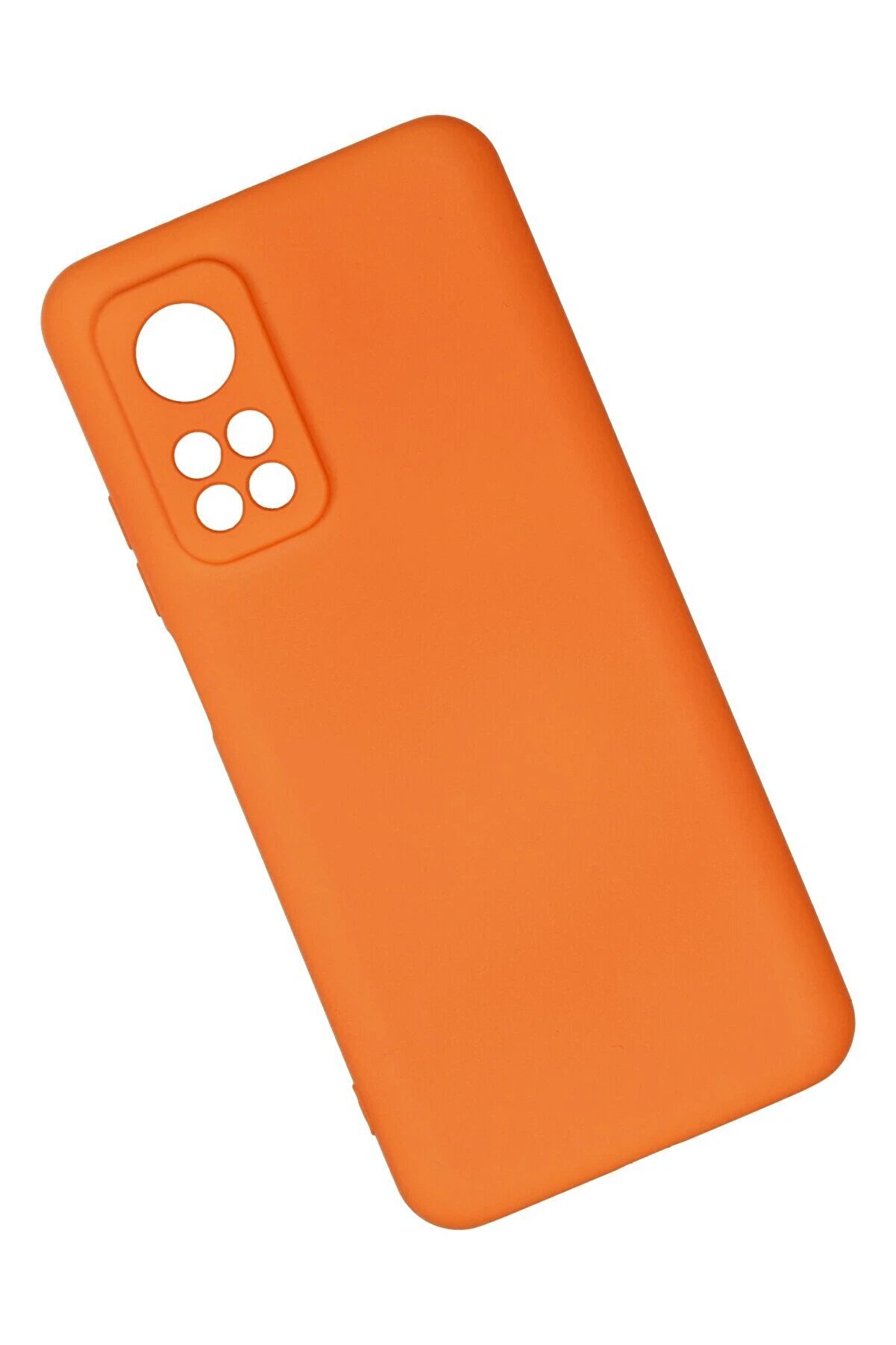 Xi̇aomi̇ Mi̇ 10T Kılıf Nano İçi̇ Kadi̇fe Si̇li̇kon - Turuncu - Dropx5779-7859