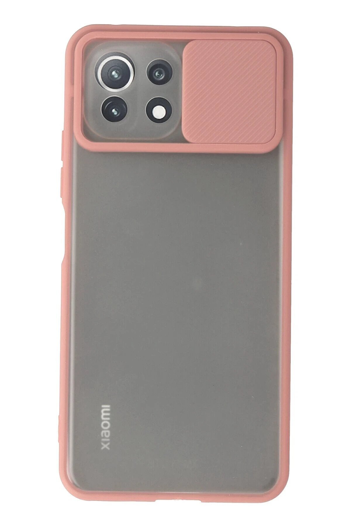 CepteToptan Xiaomi Mİ 11 Lite Kılıf Palm Buzlu Kamera Sürgülü Silikon - Pembe - DROPX5017-5884