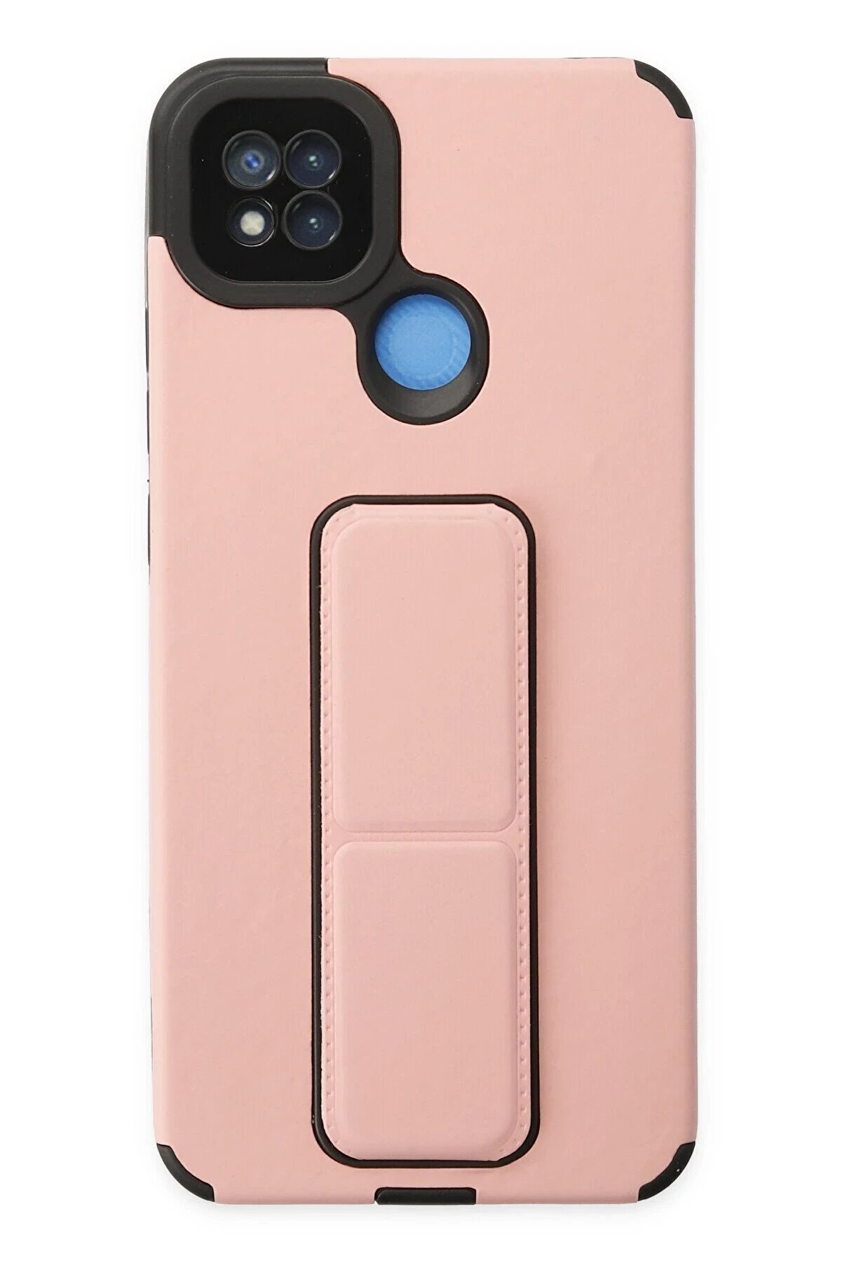 CepteToptan Xiaomi Redmi 9C Kılıf Mega Standlı Silikon - Pudra - DROPX8722-6177