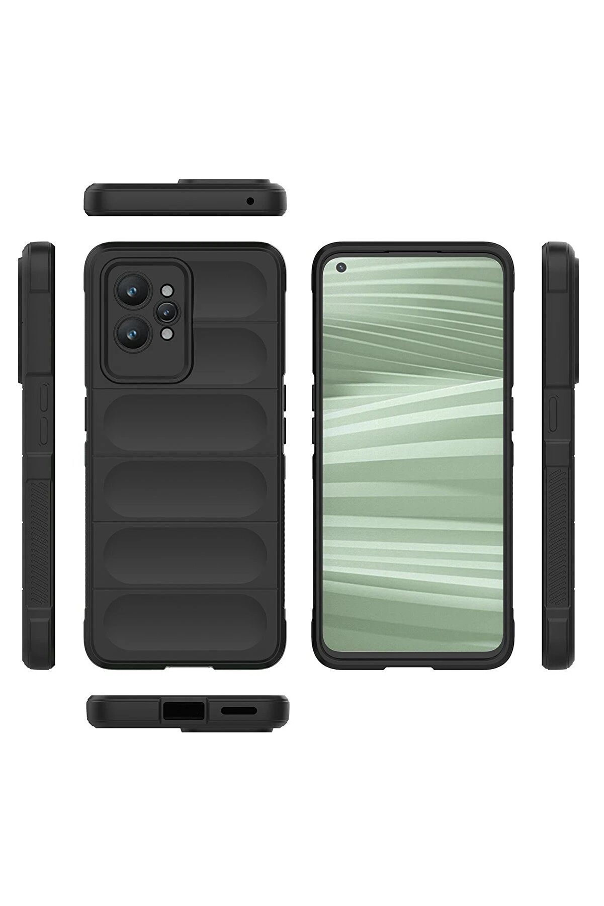 Realme Gt2 Pro 5G Kılıf Opti̇mum Si̇li̇kon - Si̇yah - Dropx9221-9260