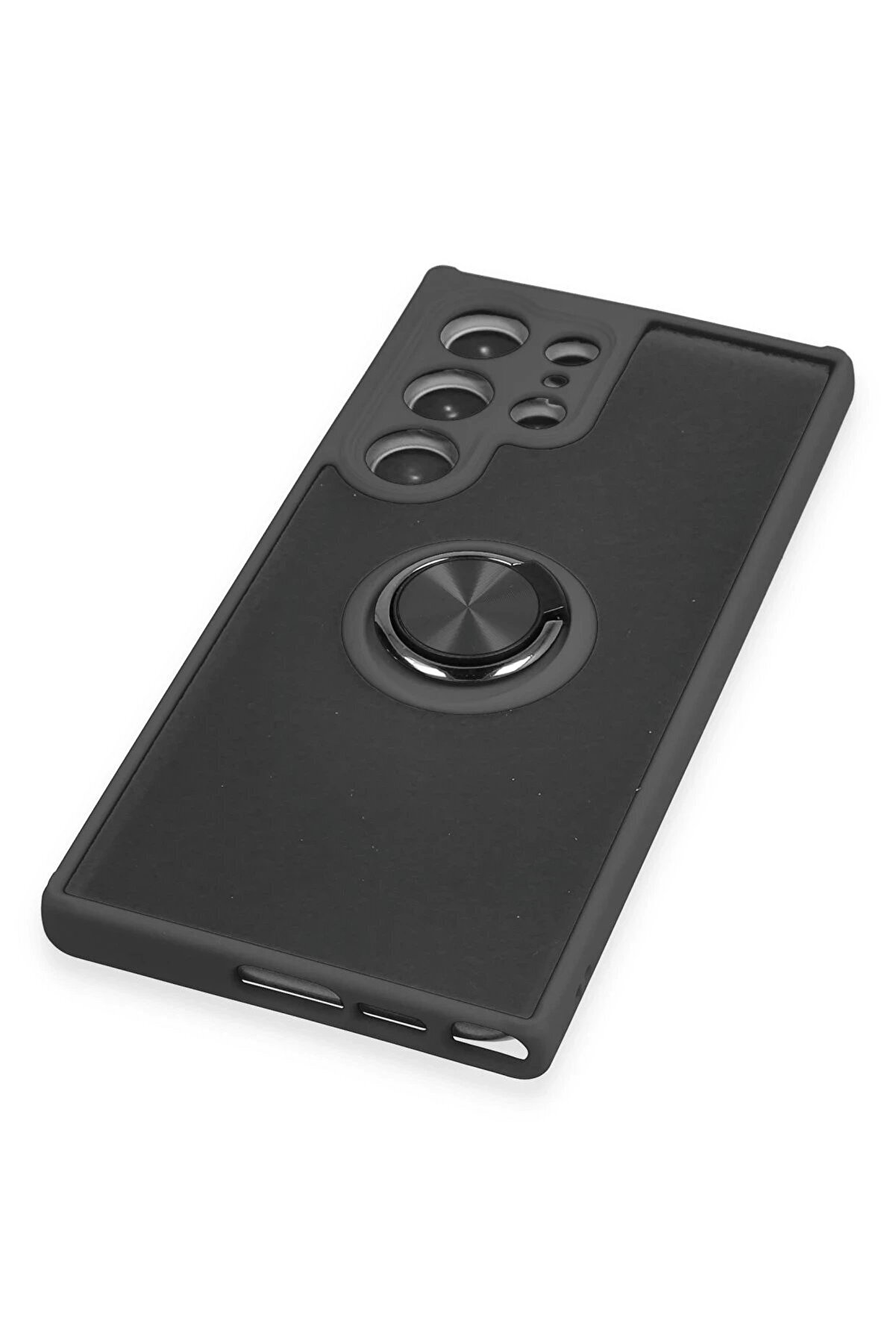 Samsung Galaxy S23 Ultra Kılıf Montreal Yüzüklü Si̇li̇kon Kapak - Si̇yah - Dropx6689-5529