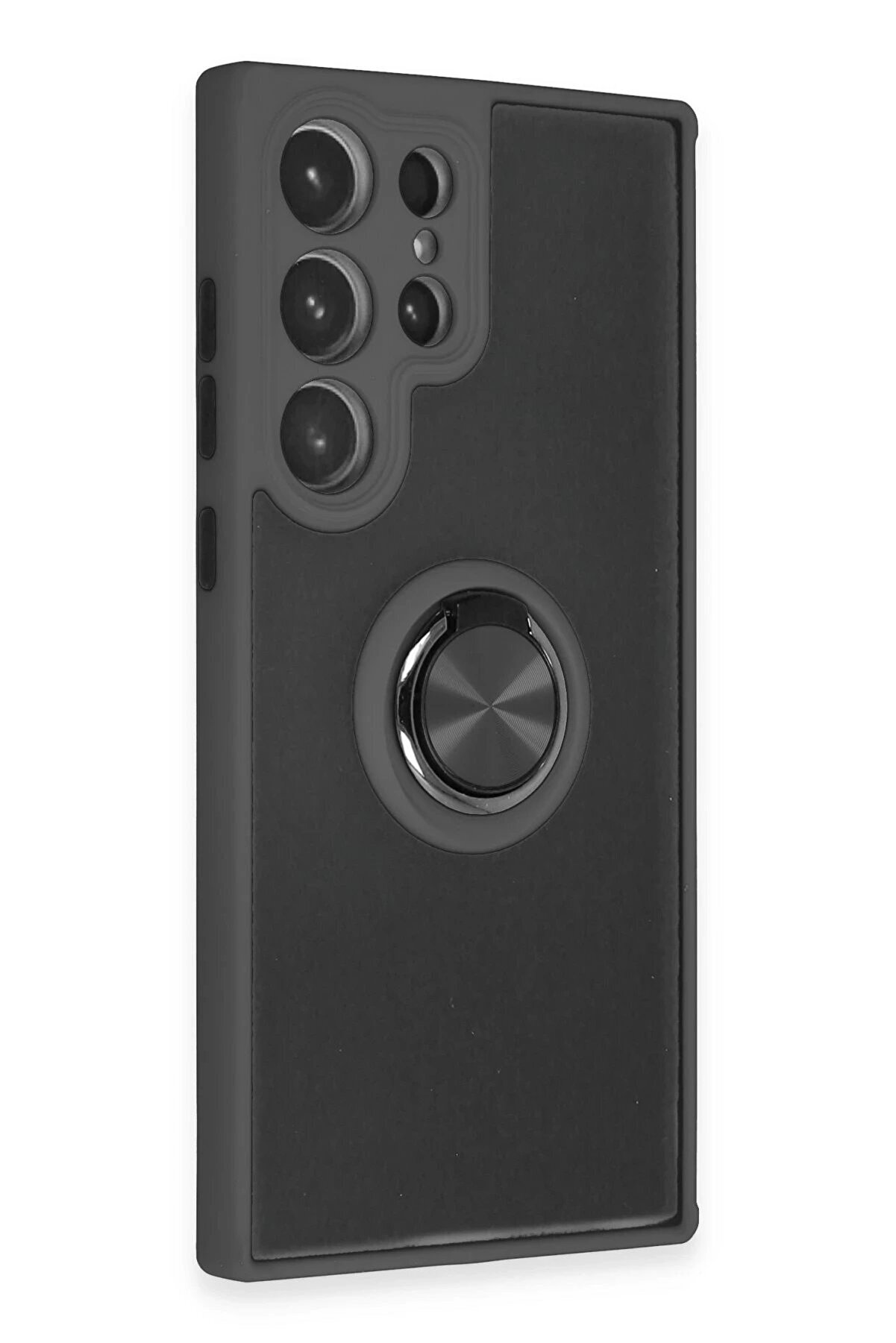 Samsung Galaxy S23 Ultra Kılıf Montreal Yüzüklü Si̇li̇kon Kapak - Si̇yah - Dropx6689-5529