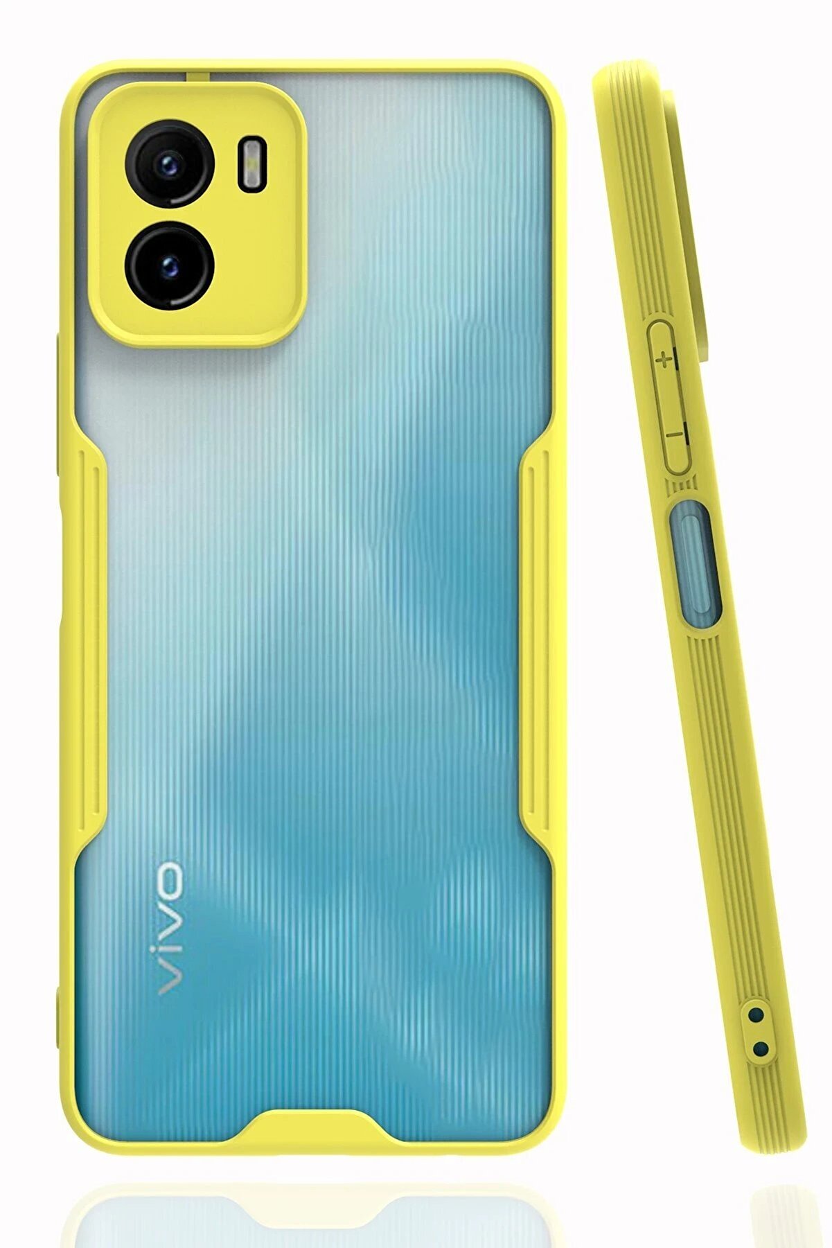 CepteToptan Vivo Y15S Kılıf Platin Silikon - Sarı - DROPX7621-6054