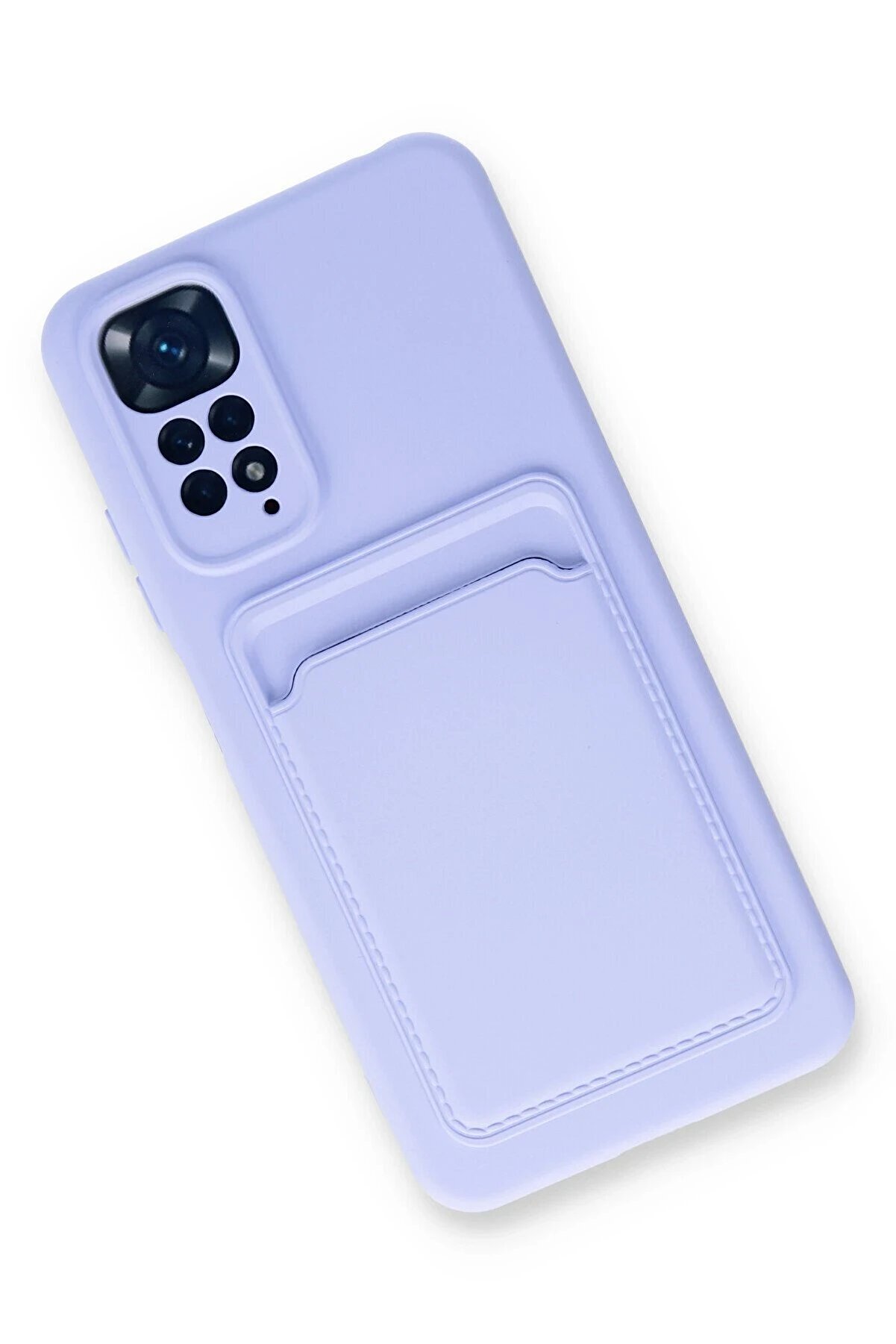 Xi̇aomi̇ Redmi̇ Note 11S Kılıf Kelvi̇n Kartvi̇zi̇tli̇ Si̇li̇kon - Li̇la - Dropx8938-7007