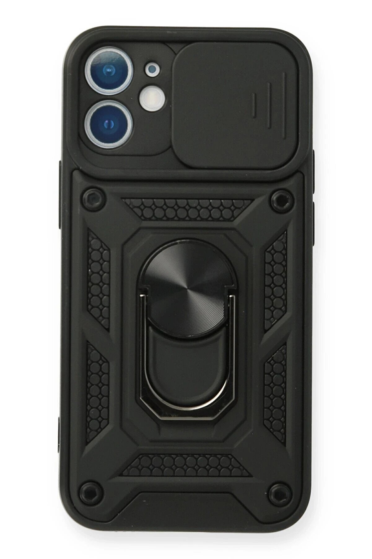 CepteToptan iPhone 12 Mini Kılıf Pars Lens Y&uuml;z&uuml;kl&uuml; Silikon - Siyah - DROPX5579-6675