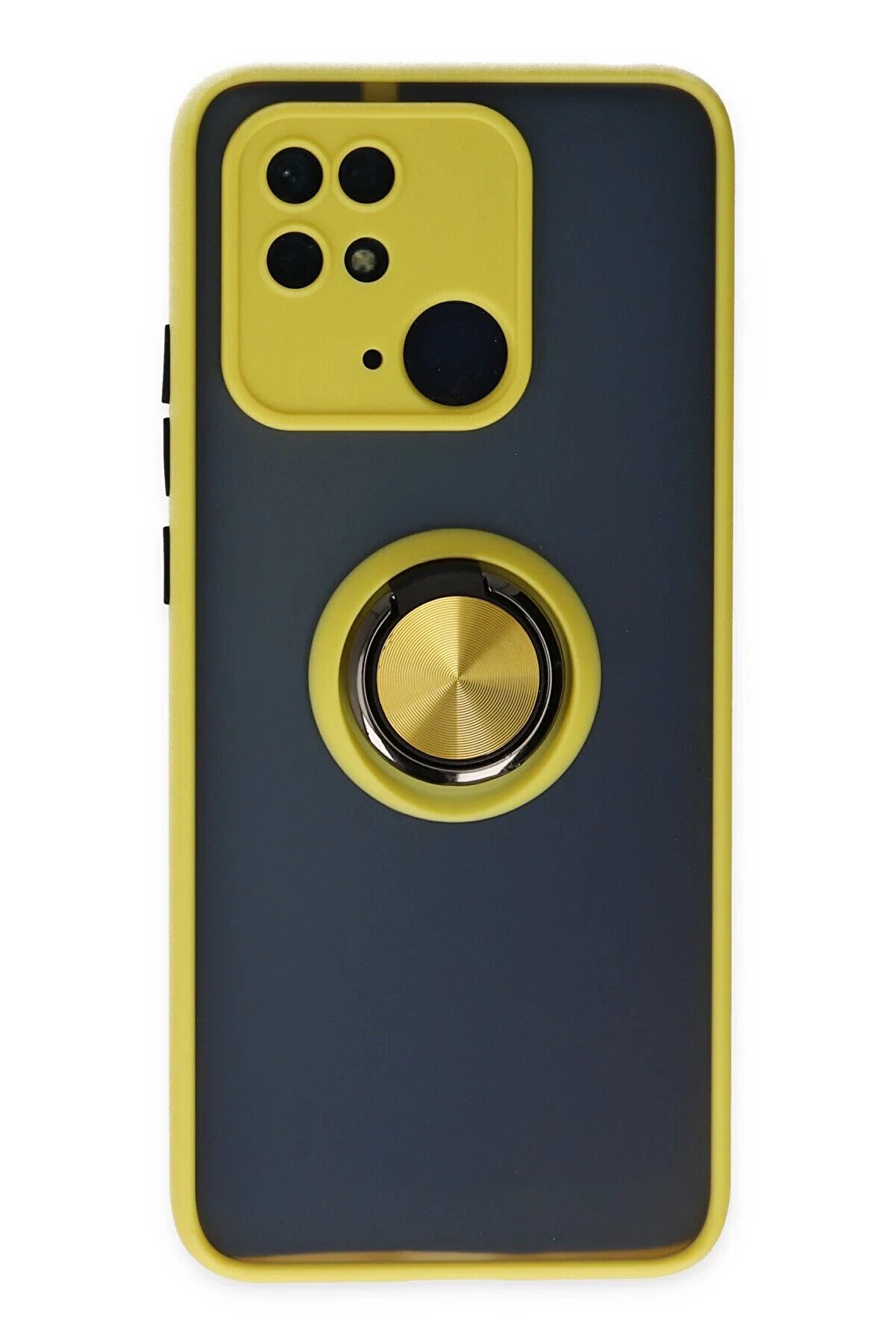 CepteToptan Xiaomi Poco C40 Kılıf Montreal Yüzüklü Silikon Kapak - Sarı - DROPX6604-2466