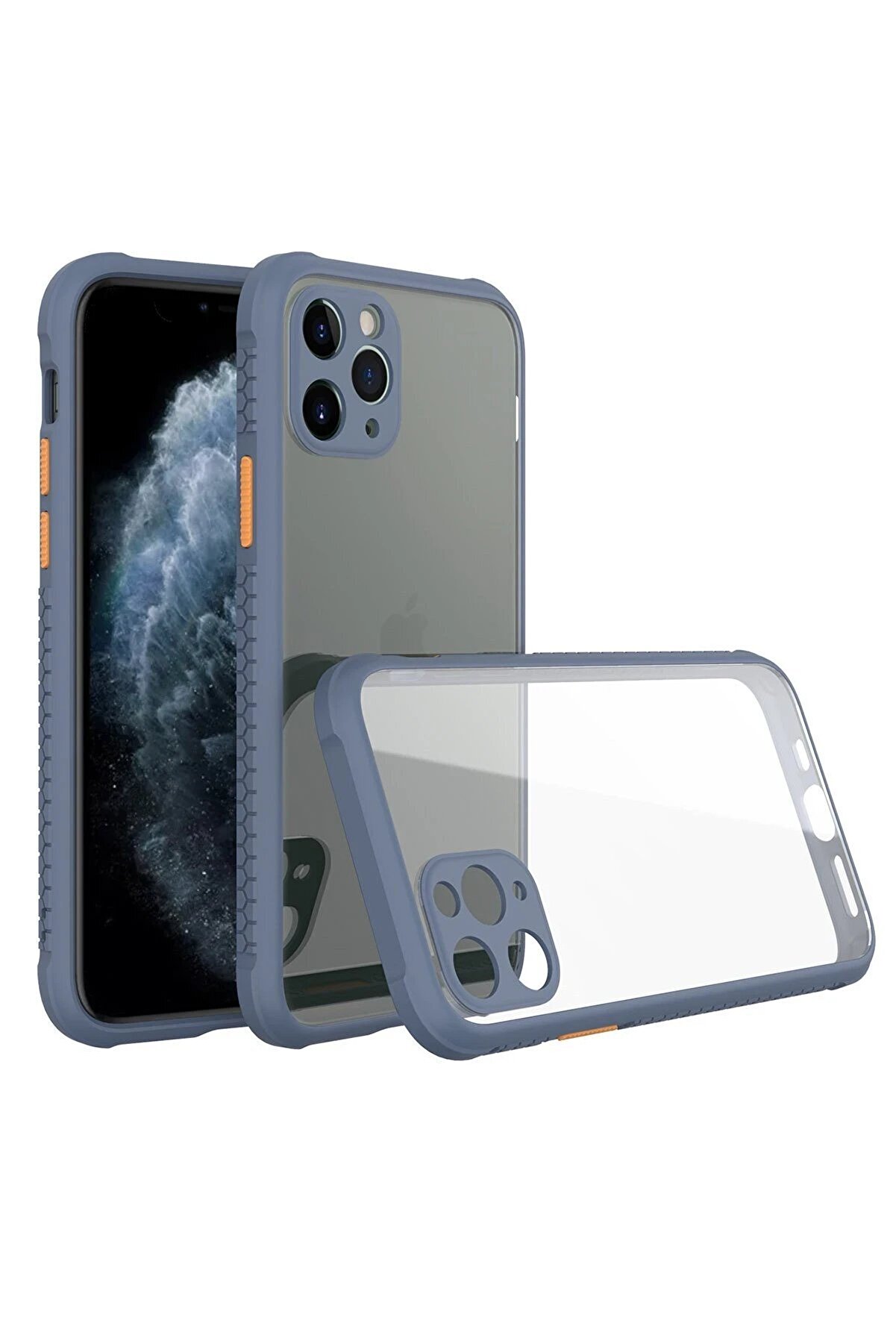 CepteToptan iPhone 11 Pro Max Kılıf Miami Şeffaf Silikon - Gri - DROPX4250-7268