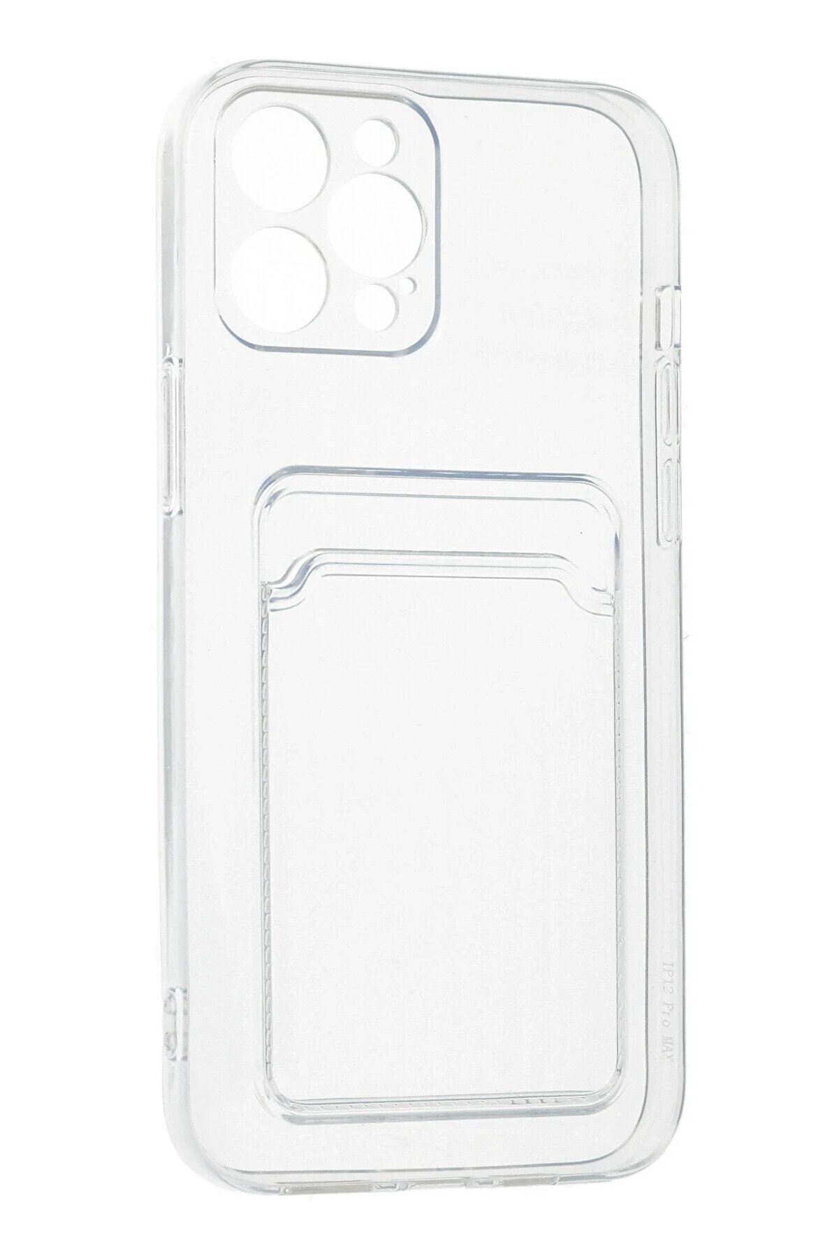 İphone 12 Pro Max Kılıf Kart Şeffaf Si̇li̇kon - Şeffaf - Dropx1326-3781