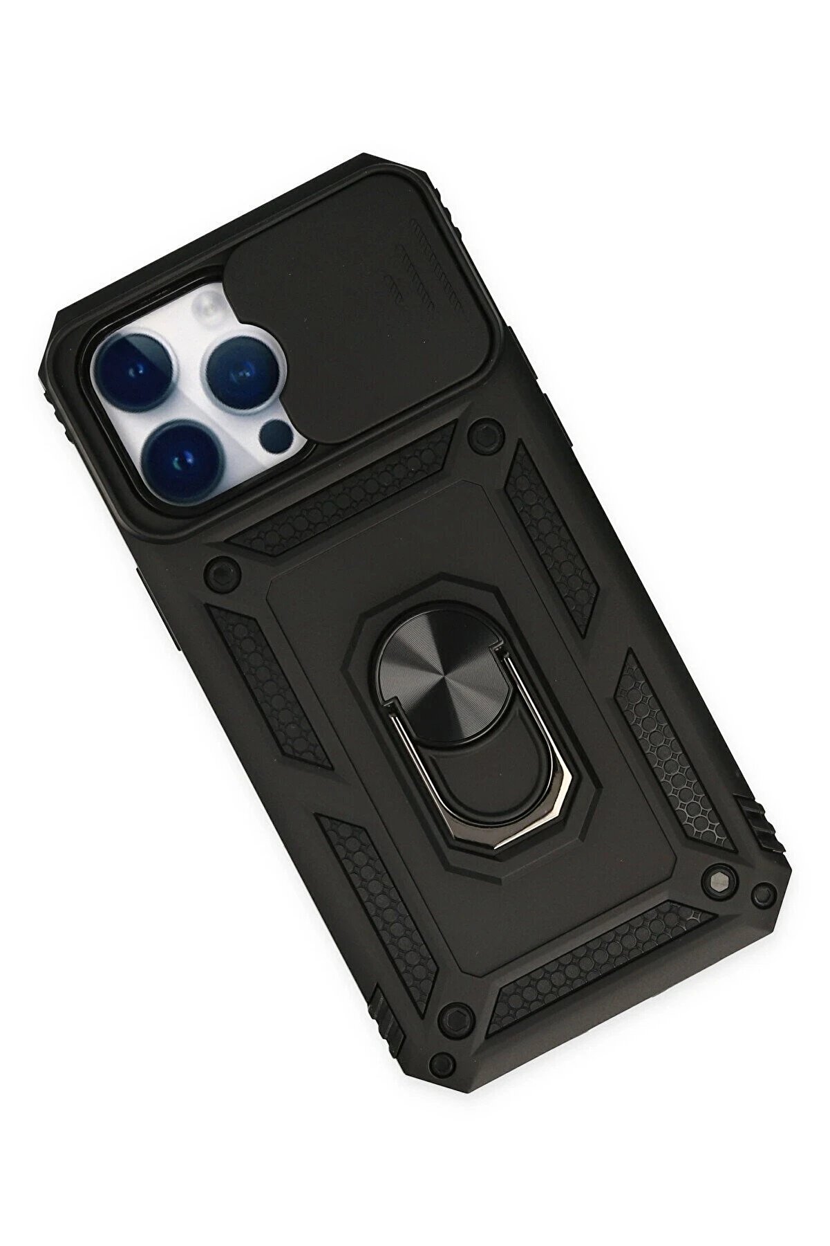 İphone 14 Pro Kılıf Pars Lens Yüzüklü Si̇li̇kon - Si̇yah - Dropx9207-1413