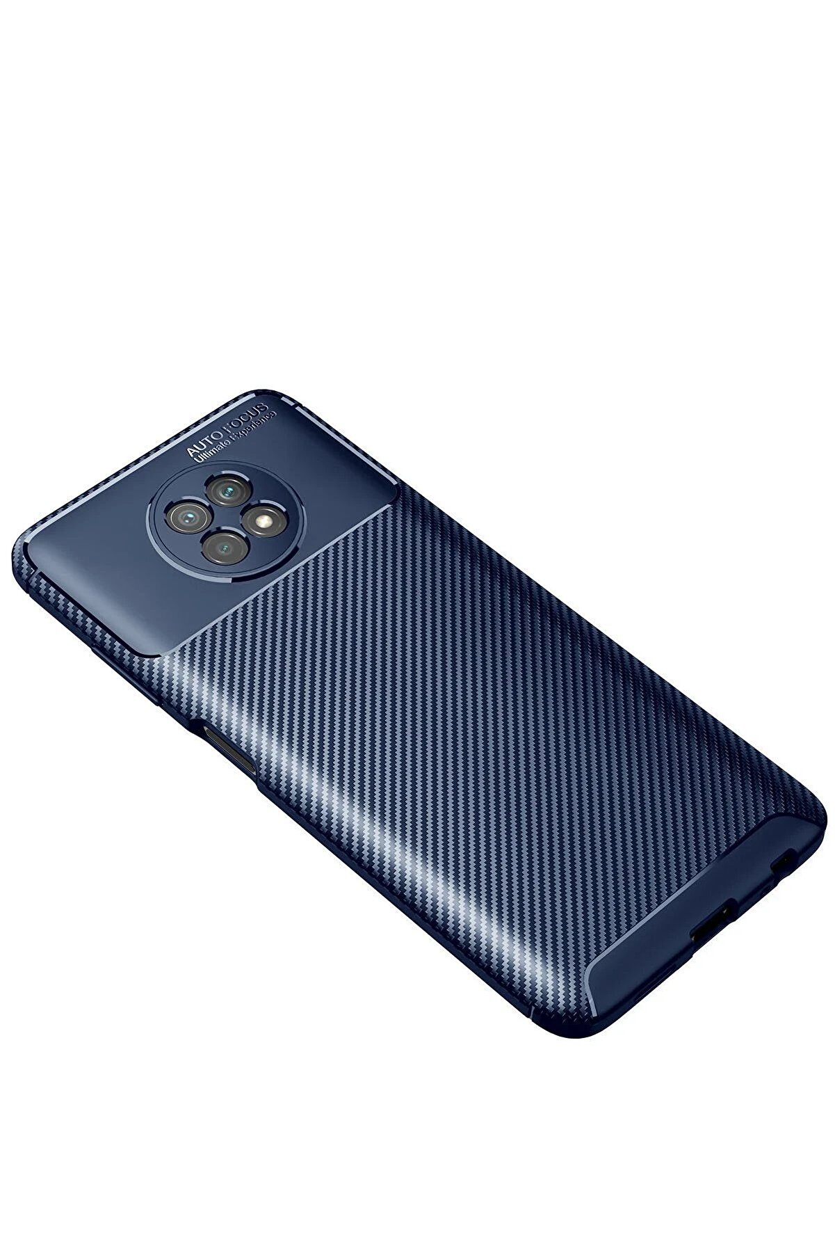 Xi̇aomi̇ Redmi̇ Note 9 5G Kılıf Auto Focus Karbon Kapak - Laci̇vert - Dropx1070-1012