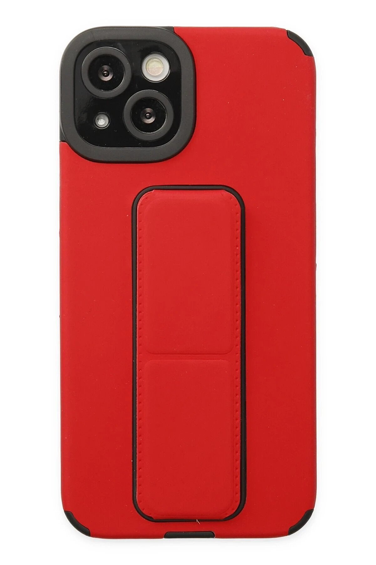 CepteToptan iPhone 14 Plus Kılıf Mega Standlı Silikon - Kırmızı - DROPX8877-7433