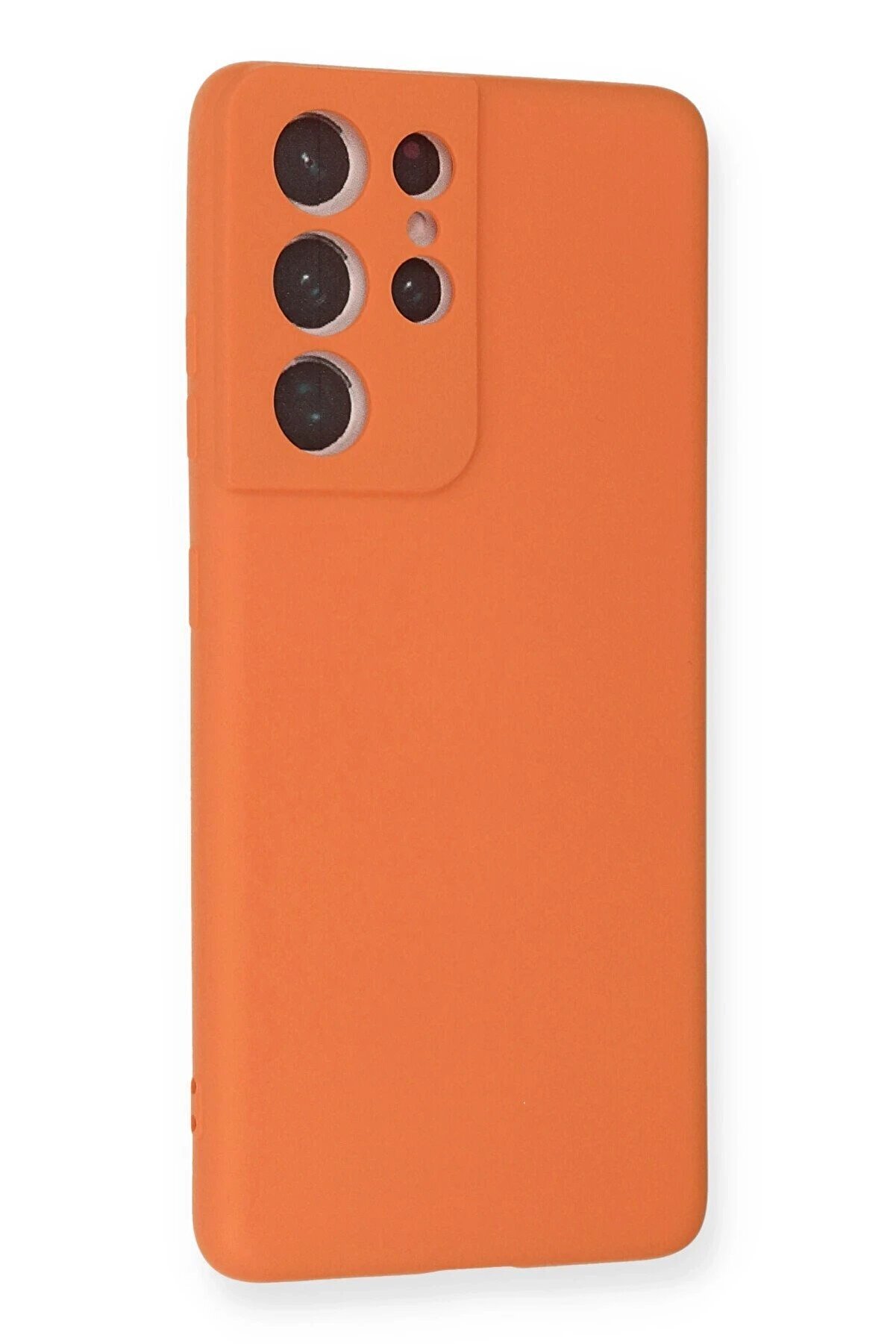 Samsung Galaxy S21 Ultra Kılıf Nano İ&ccedil;i̇ Kadi̇fe Si̇li̇kon - Turuncu - Dropx8280-6001