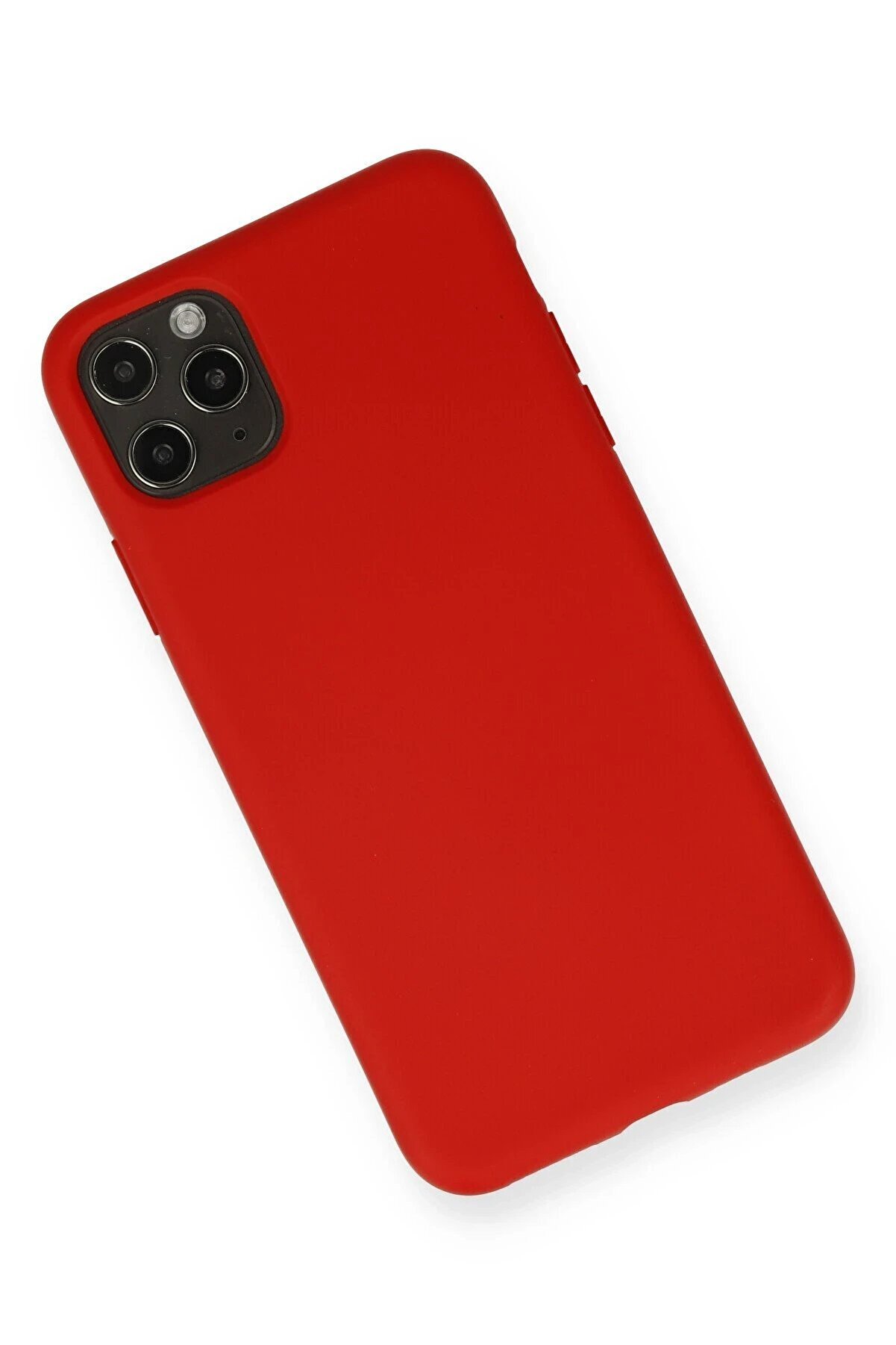 İphone 11 Pro Max Kılıf Nano İçi̇ Kadi̇fe Si̇li̇kon - Kırmızı - Dropx9653-9288
