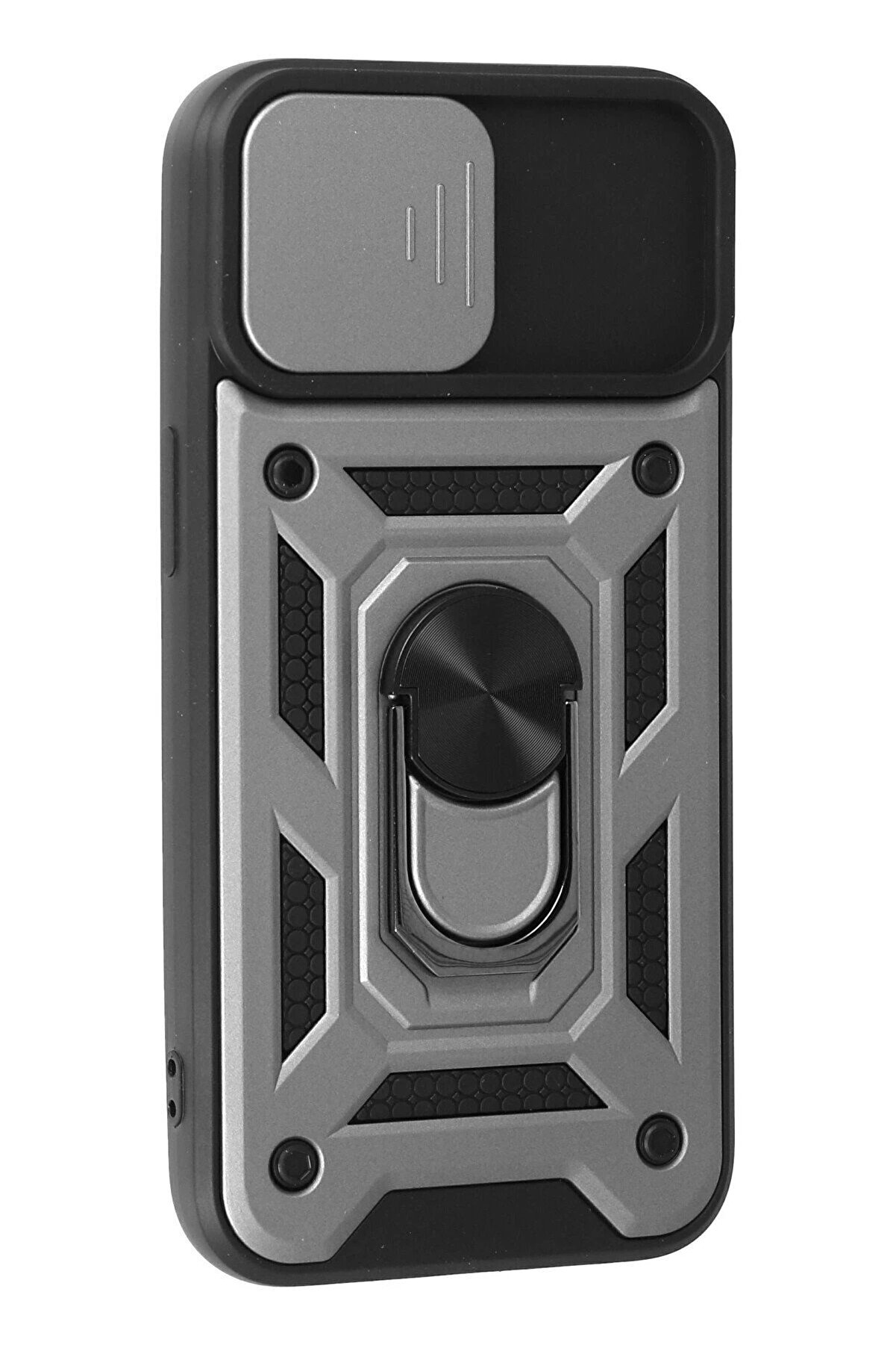 İphone 15 Kılıf Pars Lens Yüzüklü Si̇li̇kon - Gümüş - Dropx3691-3717