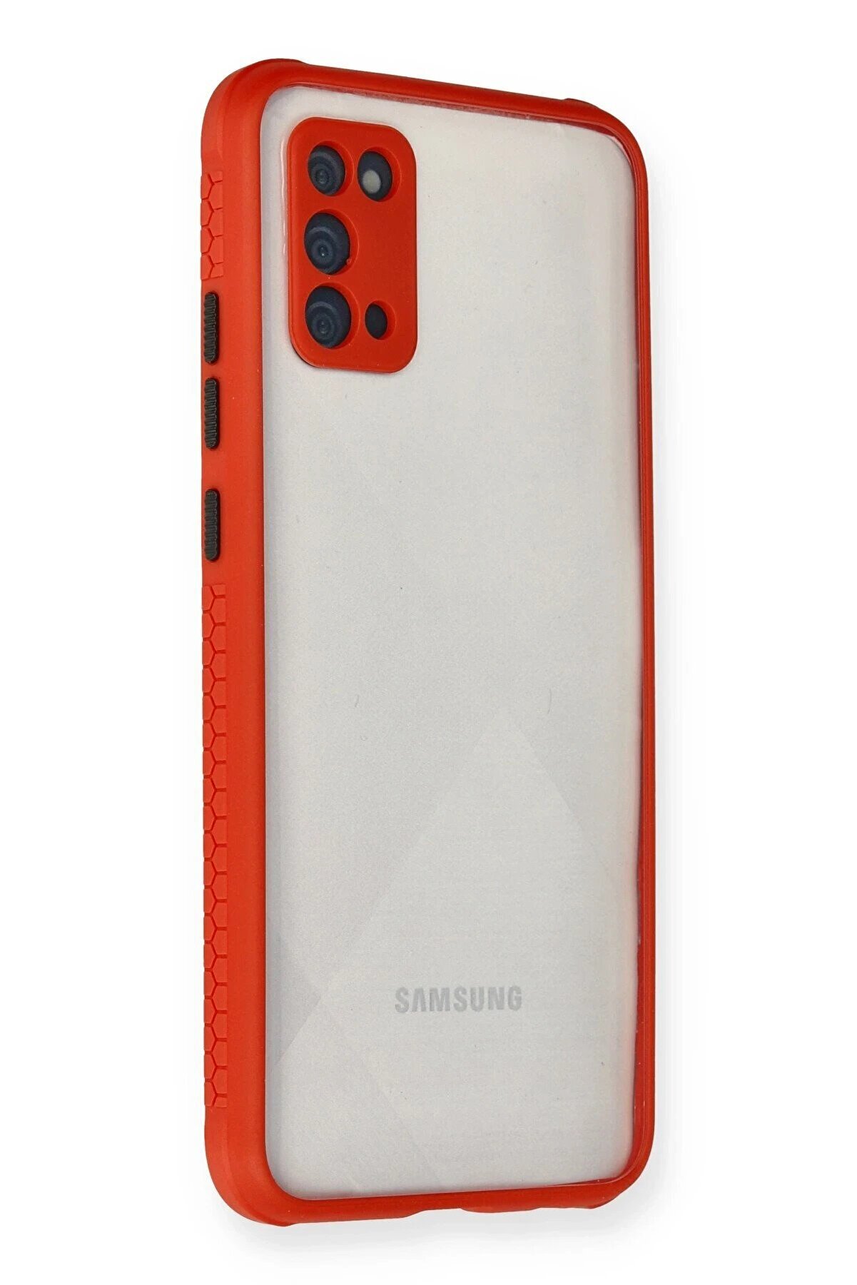 Samsung Galaxy A02S Kılıf Mi̇ami̇ Şeffaf Si̇li̇kon - Kırmızı - Dropx5951-1349