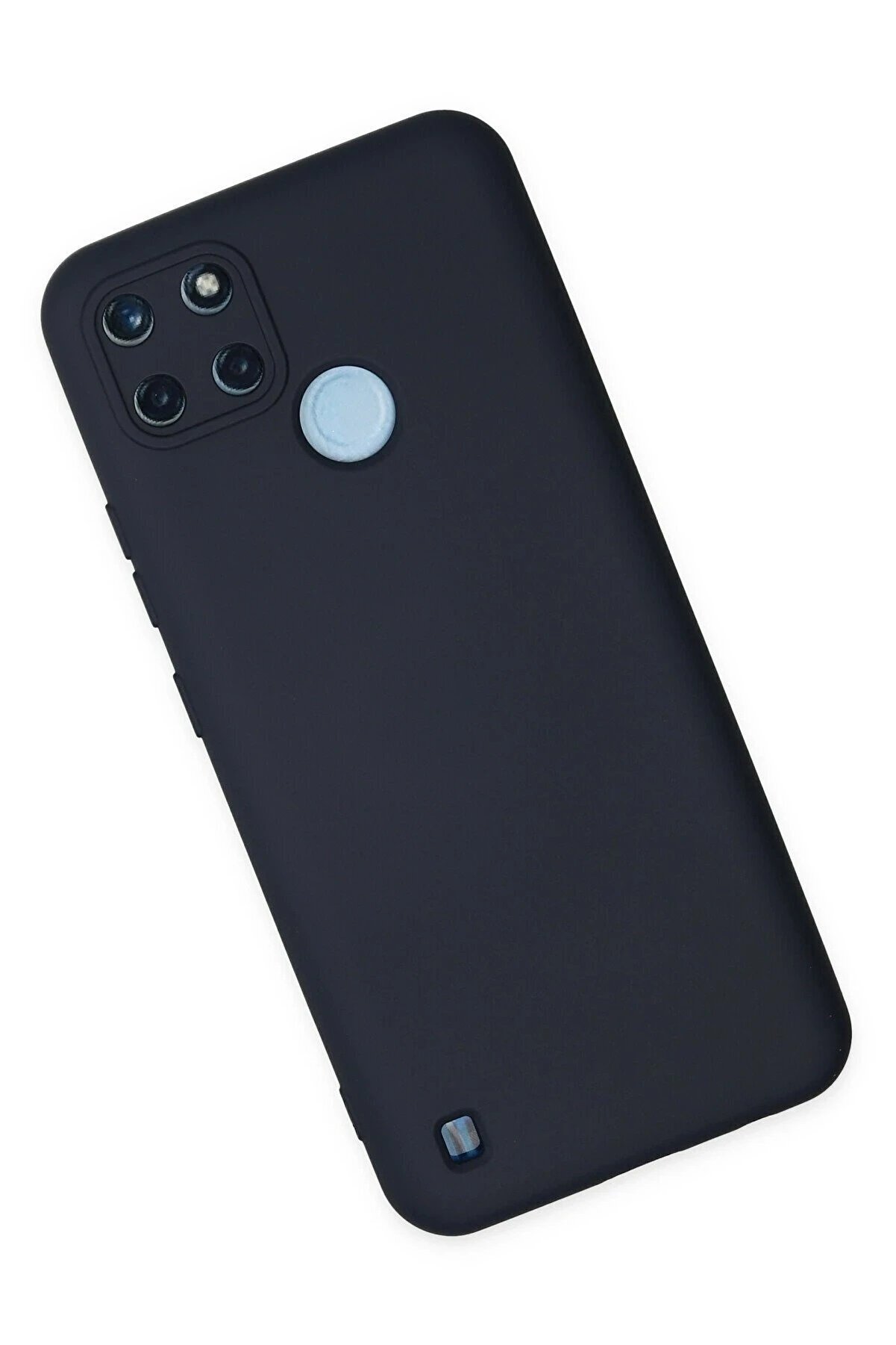 Realme C25Y Kılıf Nano İ&ccedil;i̇ Kadi̇fe Si̇li̇kon - Laci̇vert - Dropx3904-6576