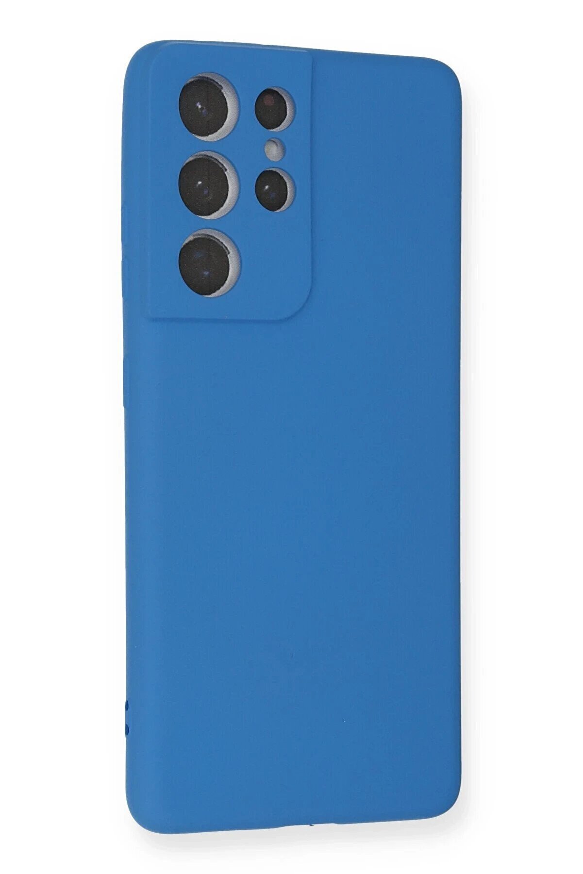 Samsung Galaxy S21 Ultra Kılıf Nano İçi̇ Kadi̇fe Si̇li̇kon - Mavi̇ - Dropx7600-5095