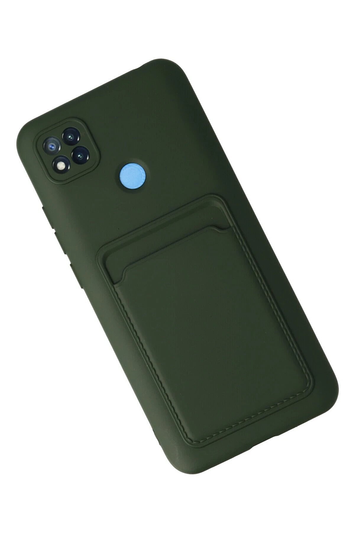 Xi̇aomi̇ Redmi̇ 9C Kılıf Kelvi̇n Kartvi̇zi̇tli̇ Si̇li̇kon - Koyu Yeşi̇l - Dropx2045-5884