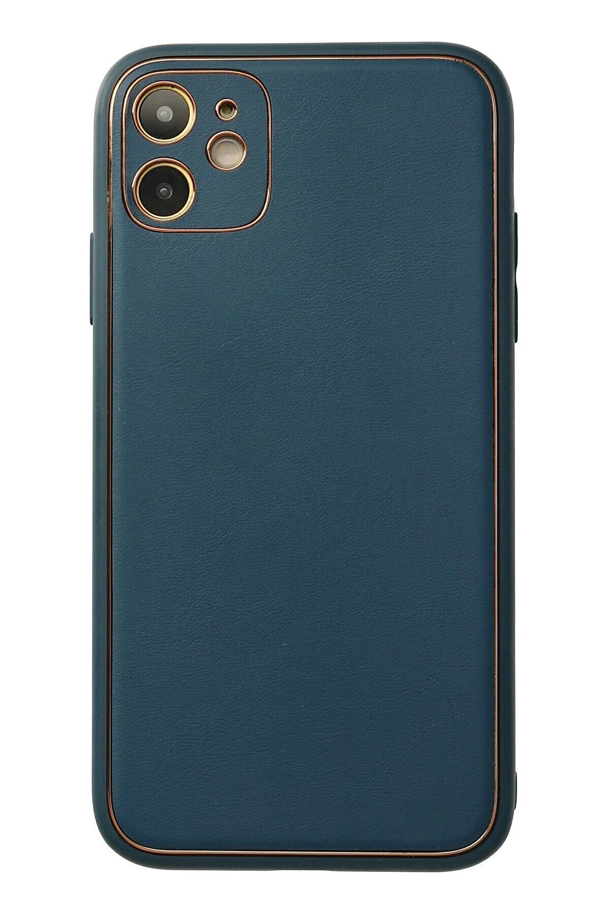 CepteToptan iPhone 12 Kılıf Coco Deri Silikon Kapak - Mavi - DROPX3369-9270