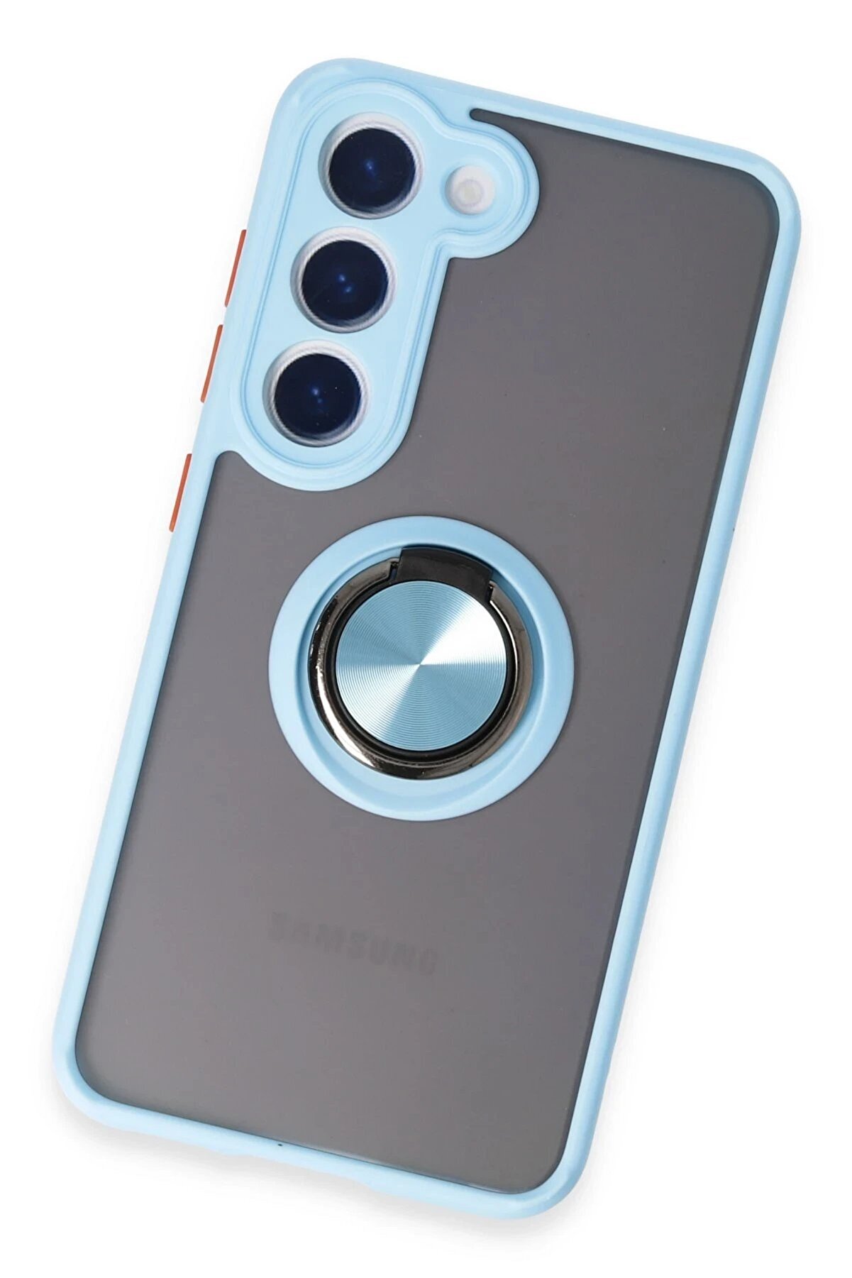 Samsung Galaxy S23 Kılıf Montreal Yüzüklü Si̇li̇kon Kapak - Buz Mavi̇ - Dropx7531-7581