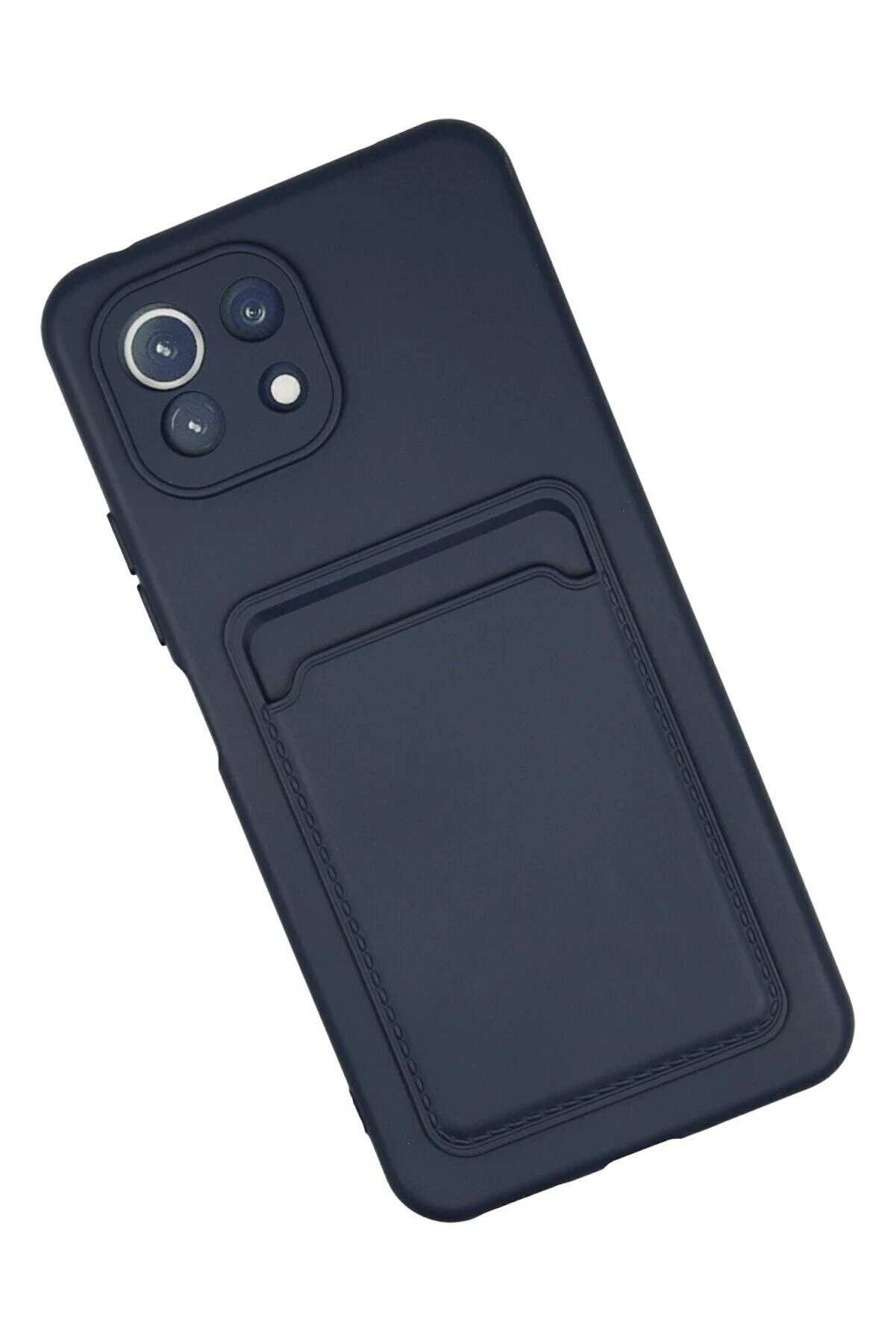 Xi̇aomi̇ Mi̇ 11 Kılıf Kelvi̇n Kartvi̇zi̇tli̇ Si̇li̇kon - Laci̇vert - Dropx8385-2455