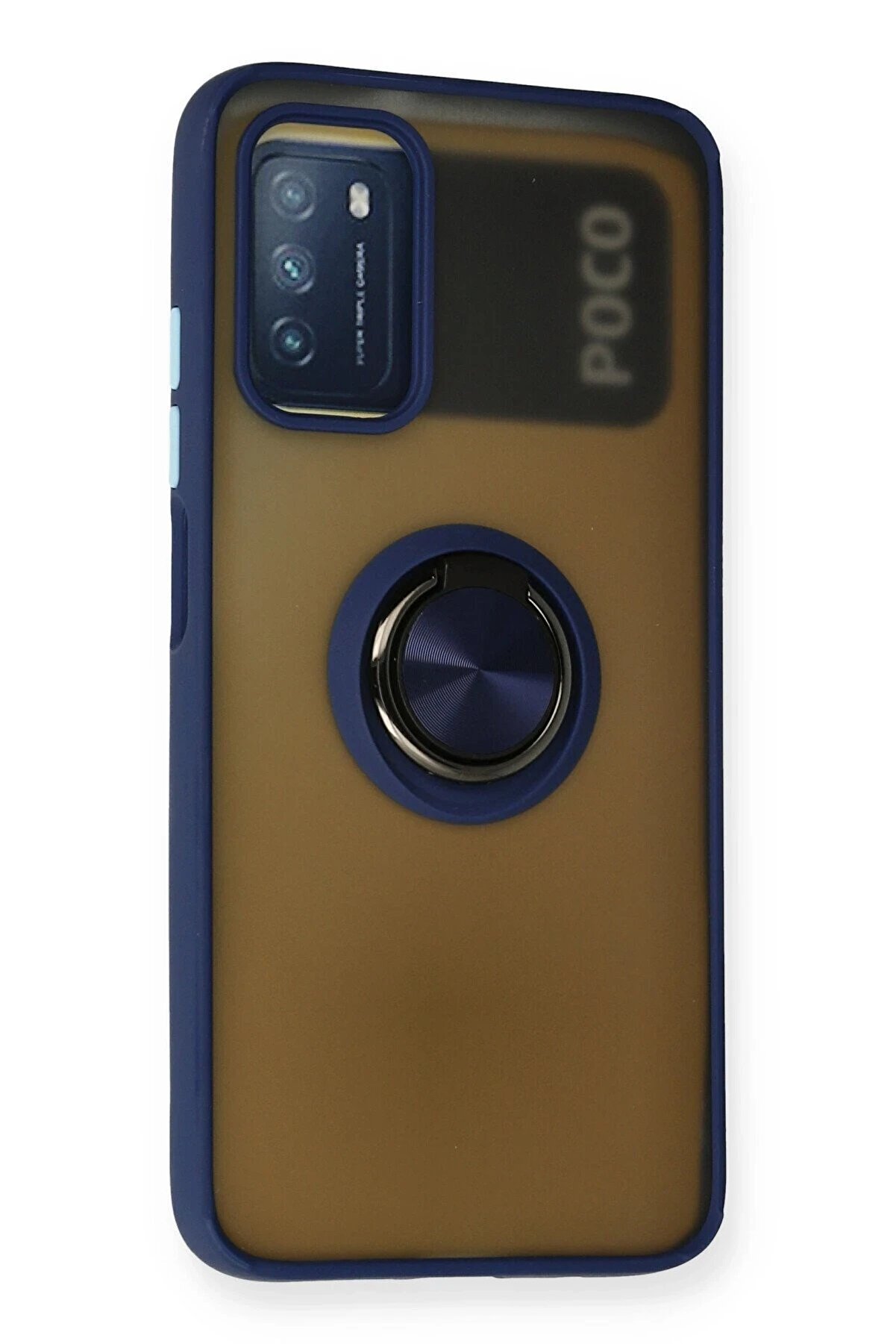 Xi̇aomi̇ Redmi̇ 9T Kılıf Montreal Yüzüklü Si̇li̇kon Kapak - Laci̇vert - Dropx1329-5282