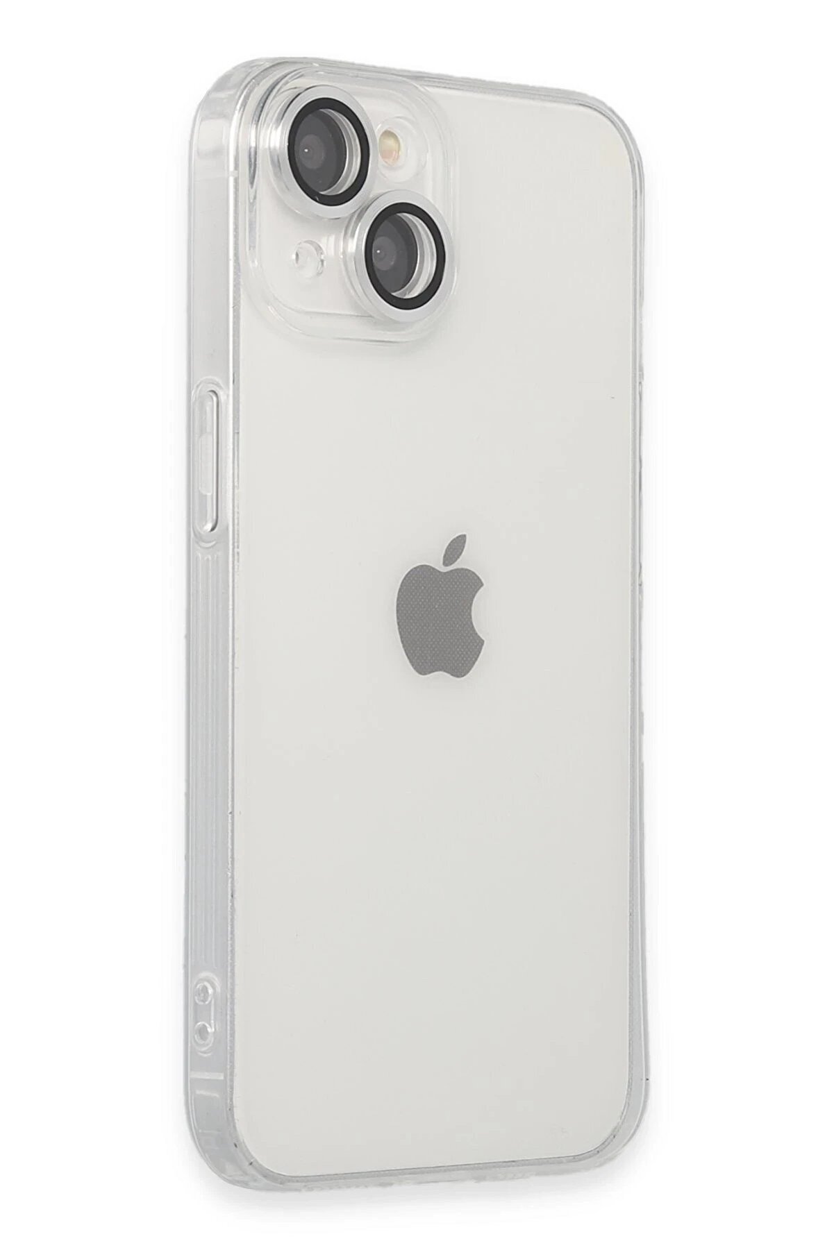 İphone 14 Kılıf Luko Lens Si̇li̇kon - G&uuml;m&uuml;ş - Dropx3909-7211
