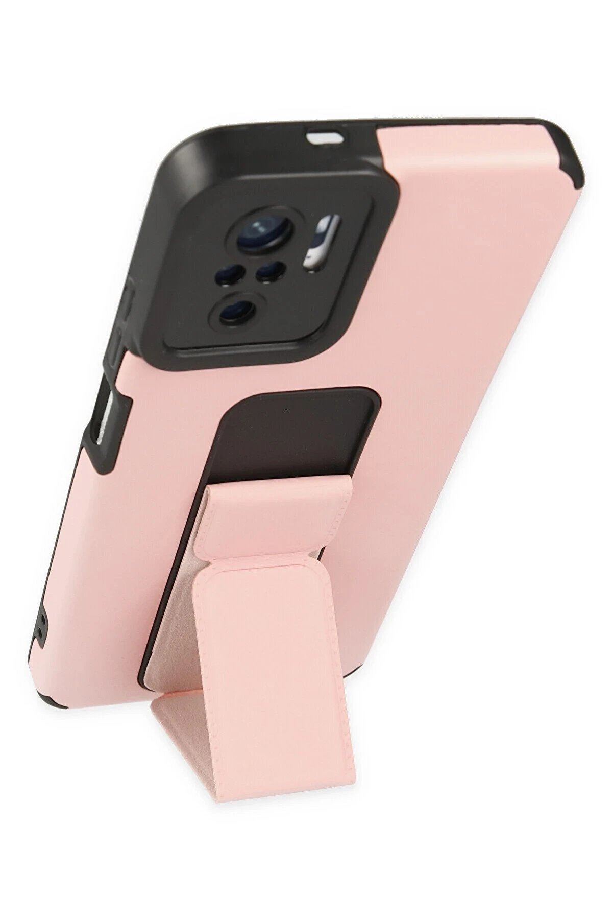 Xi̇aomi̇ Redmi̇ Note 10 Kılıf Mega Standlı Si̇li̇kon - Pudra - Dropx8724-9267