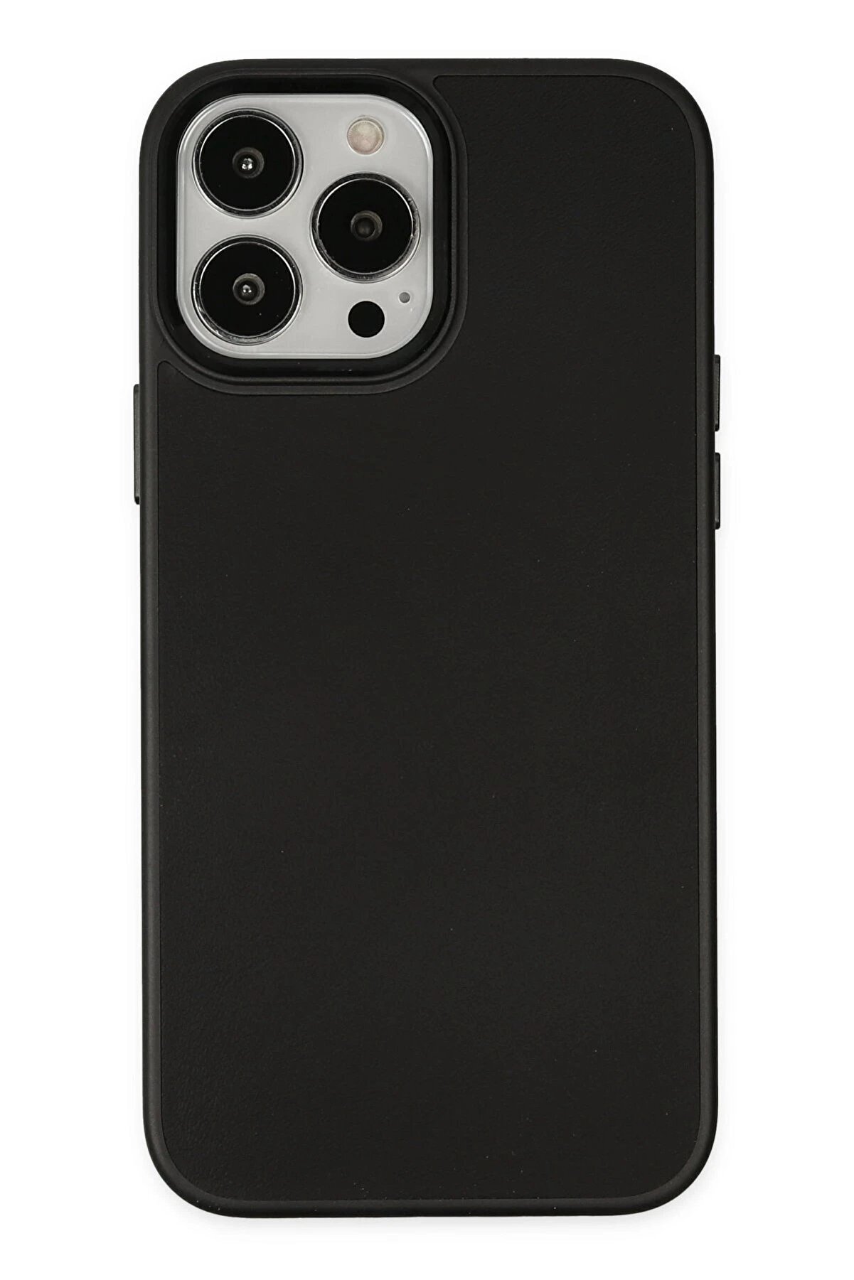 CepteToptan iPhone 13 Pro Kılıf Asya Deri Silikon - Siyah - DROPX7362-9252