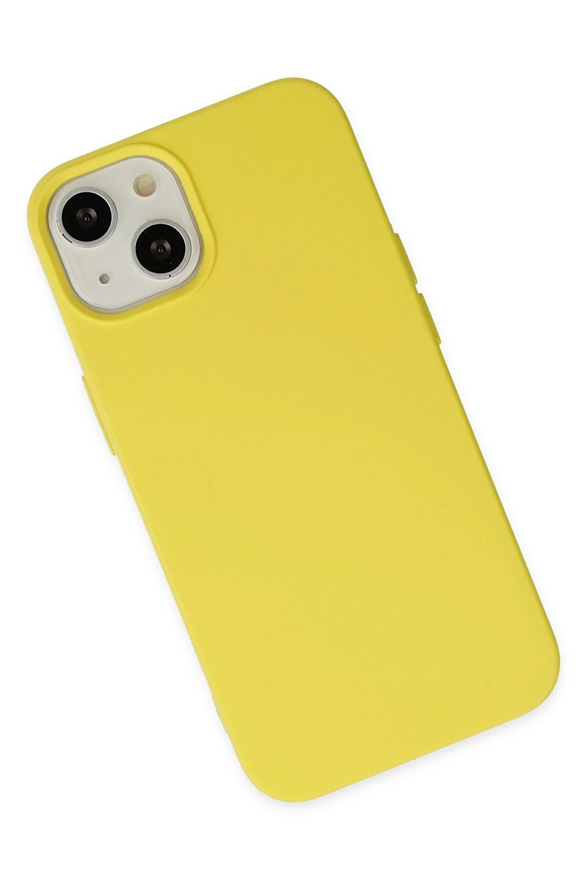 İphone 14 Plus Kılıf Nano İçi̇ Kadi̇fe Si̇li̇kon - Sarı - Dropx3780-7774