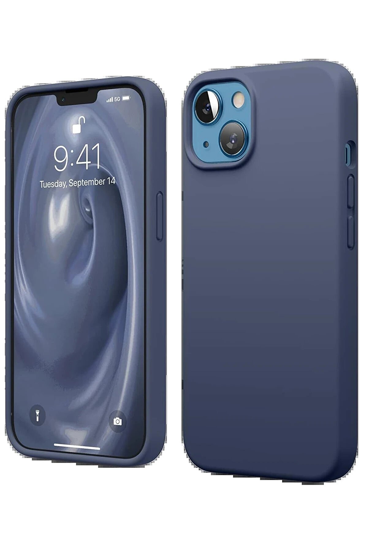 CepteToptan iPhone 14 Kılıf First Silikon - Lacivert - DROPX8105-5001