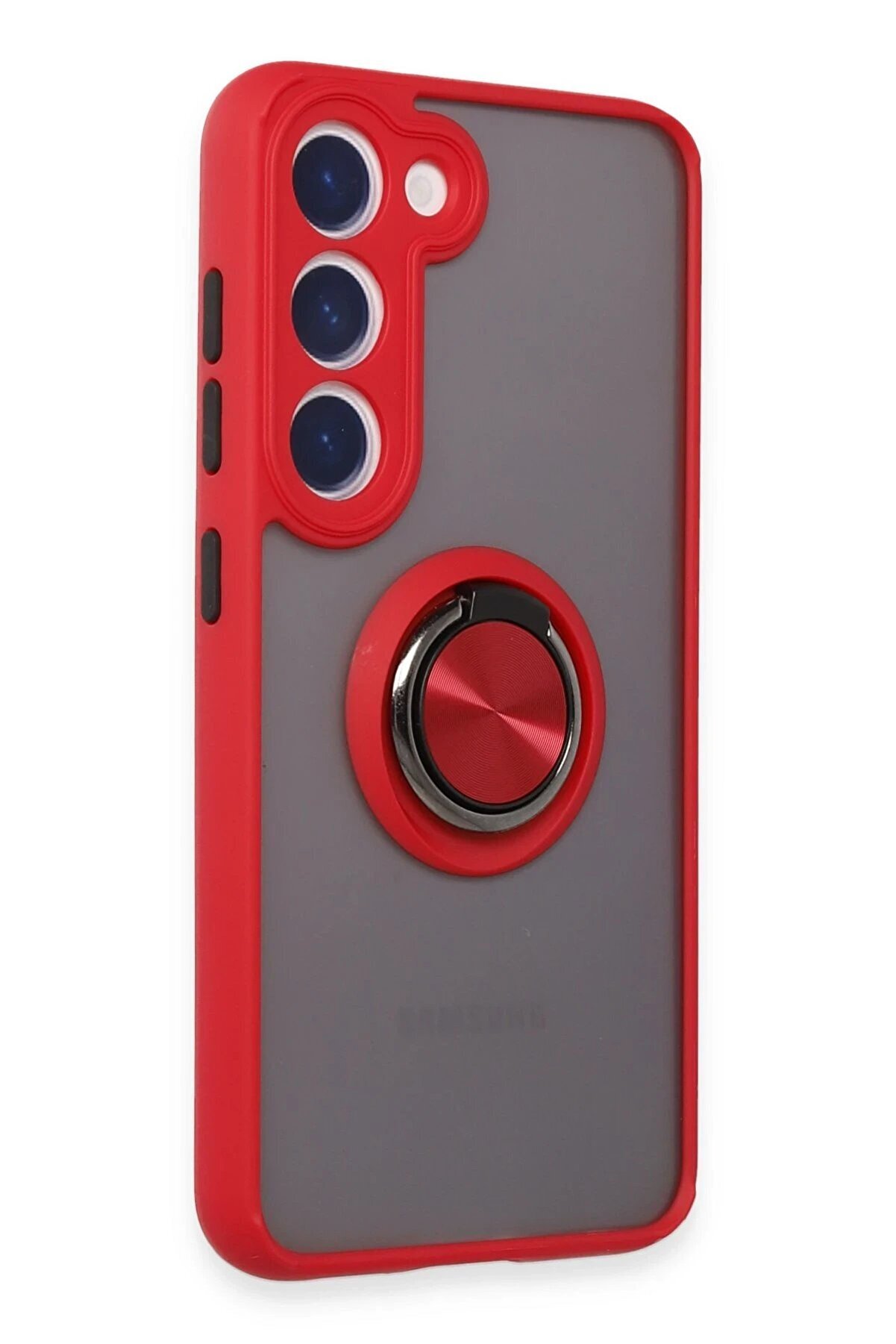 Samsung Galaxy S23 Kılıf Montreal Yüzüklü Si̇li̇kon Kapak - Kırmızı - Dropx2962-6668