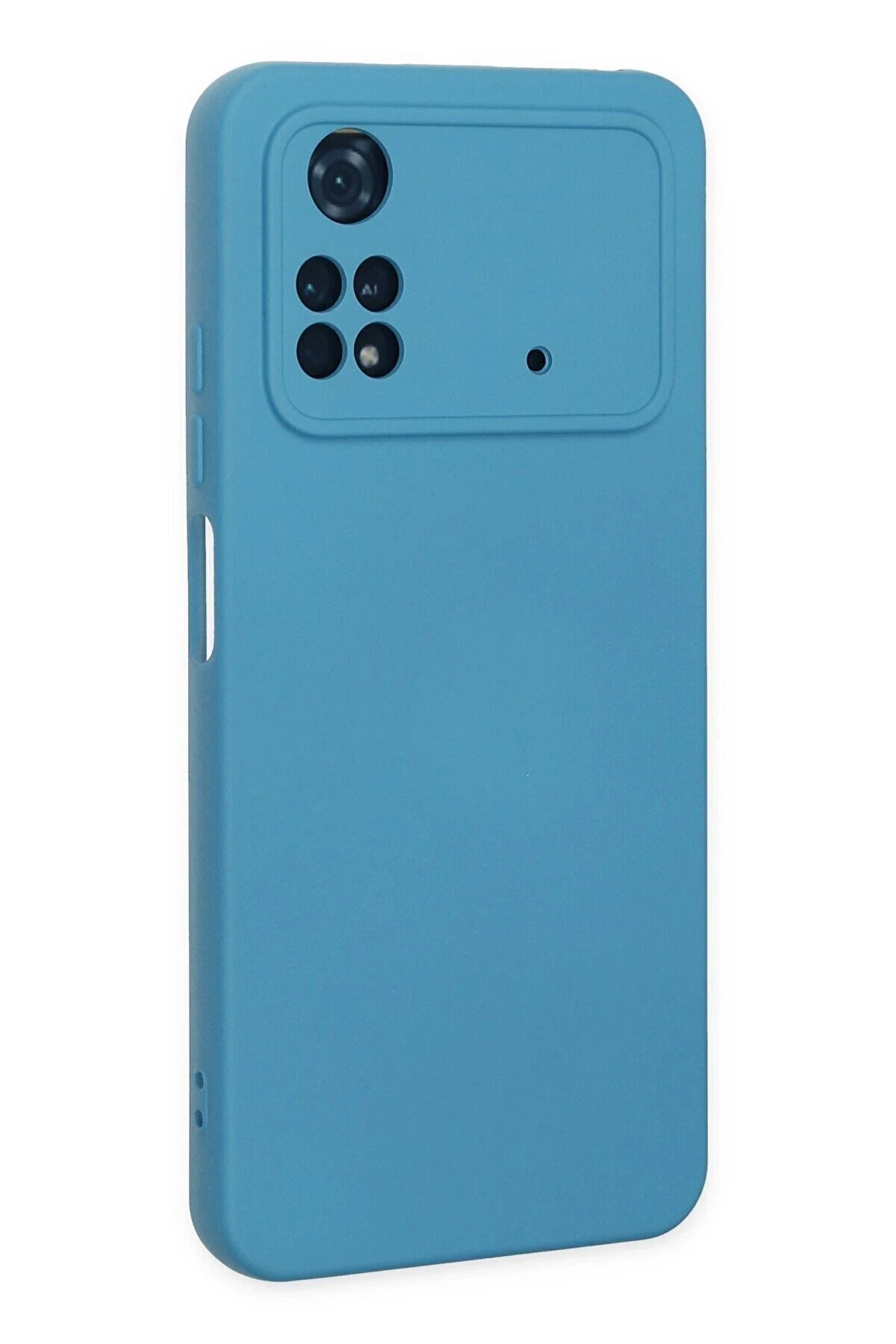 Xi̇aomi̇ Poco M4 Pro 4G Kılıf Nano İçi̇ Kadi̇fe Si̇li̇kon - Mavi̇ - Dropx9450-2089