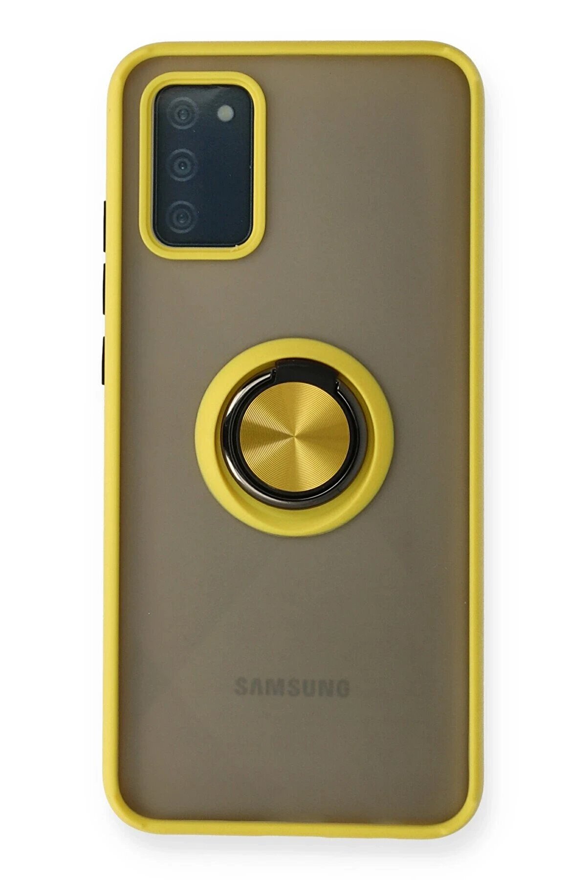 CepteToptan Samsung Galaxy A02S Kılıf Montreal Y&uuml;z&uuml;kl&uuml; Silikon Kapak - Sarı - DROPX3717-9261